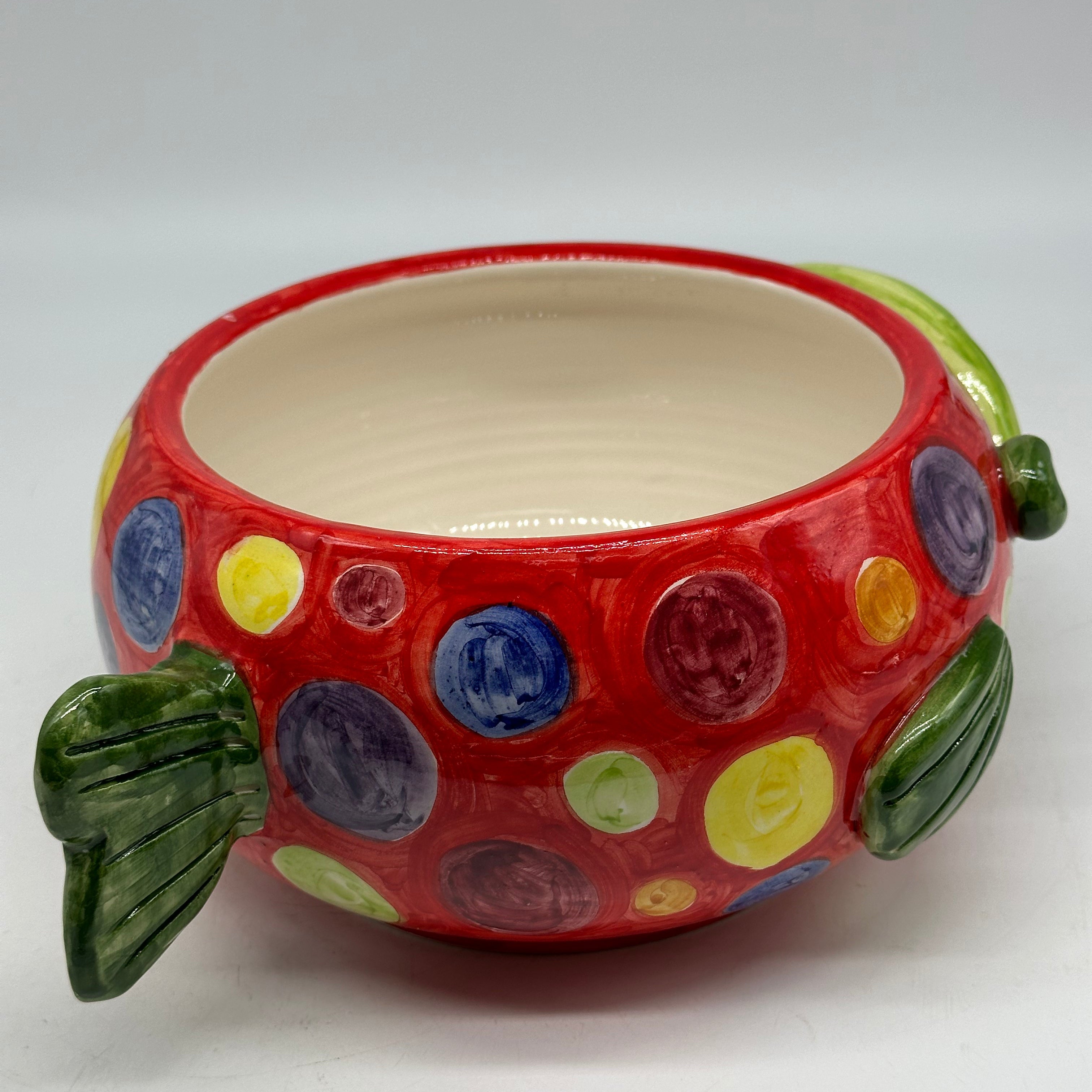 Pesce Svuotatasche cm H.11 L.24 P.27 Decorato a Mano Ceramica Caltagirone - OGGETTISTICA