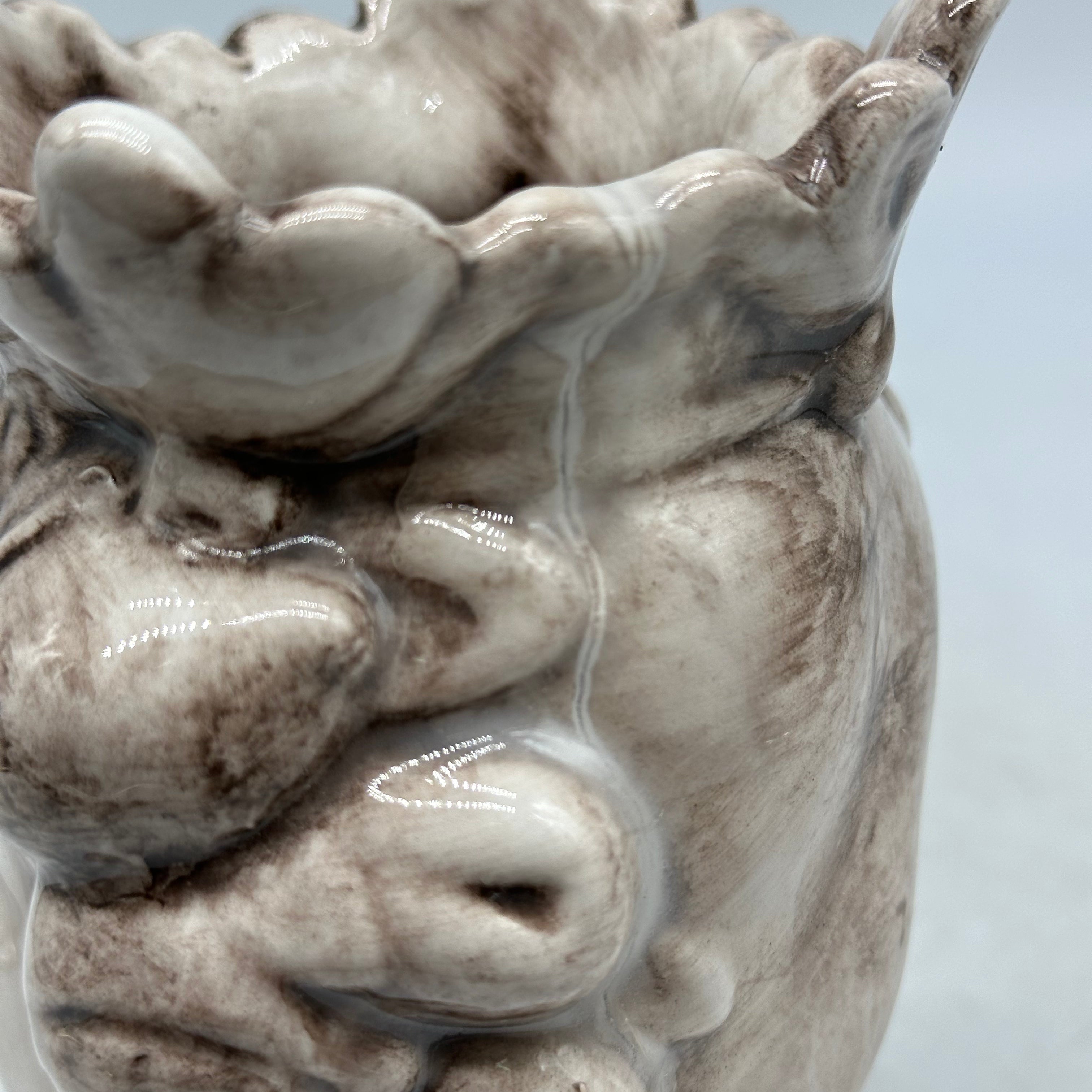 Pezzo con Difetto - Testa di Moro Afro Frutta Donna Ceramica Caltagirone cm H.18 L.12 Artigianale Ecru - TESTE DI MORO