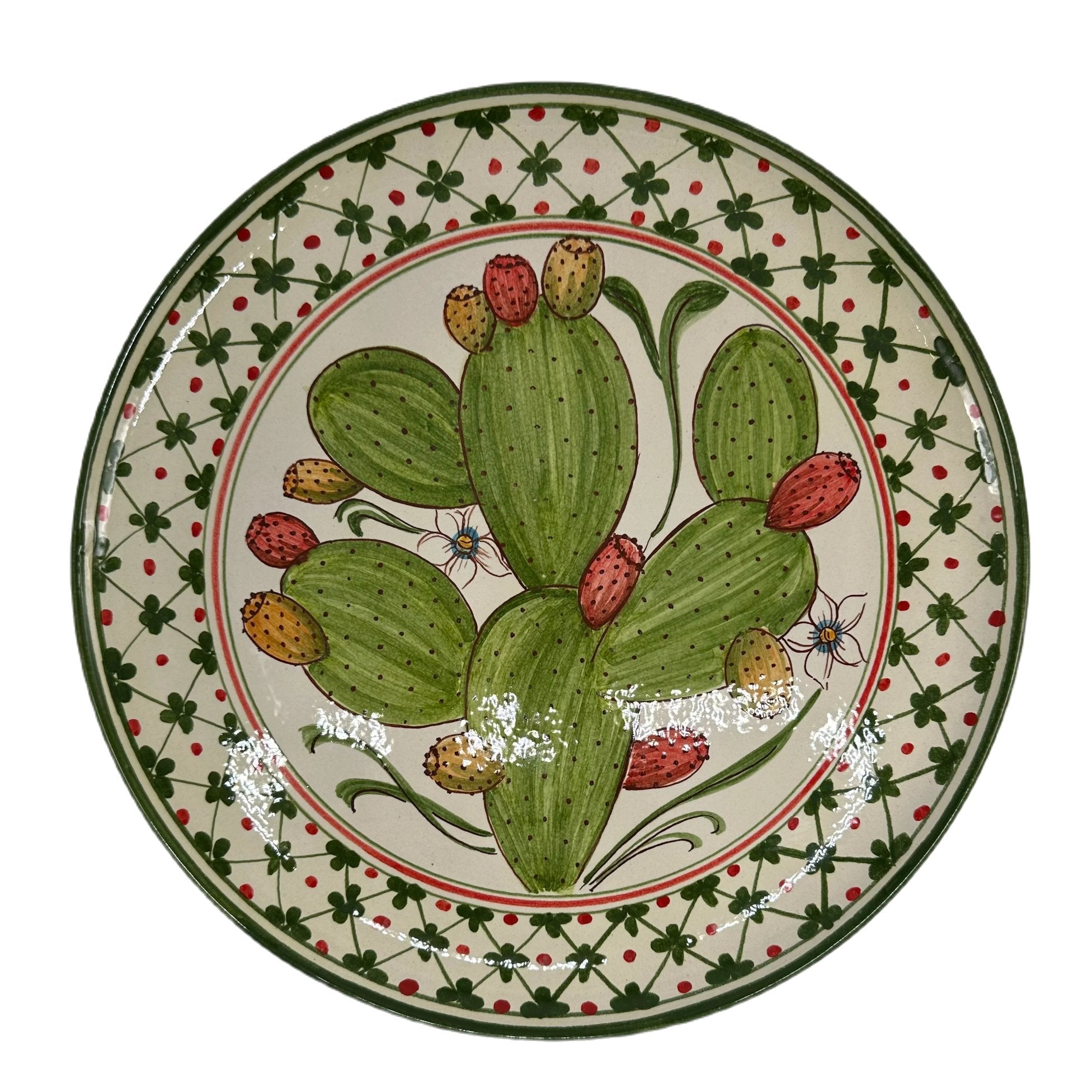 Piatto da Portata Diametro 37cm Uso Alimentare Ceramica Caltagirone - Fico d’India - PIATTI SERVIZIO