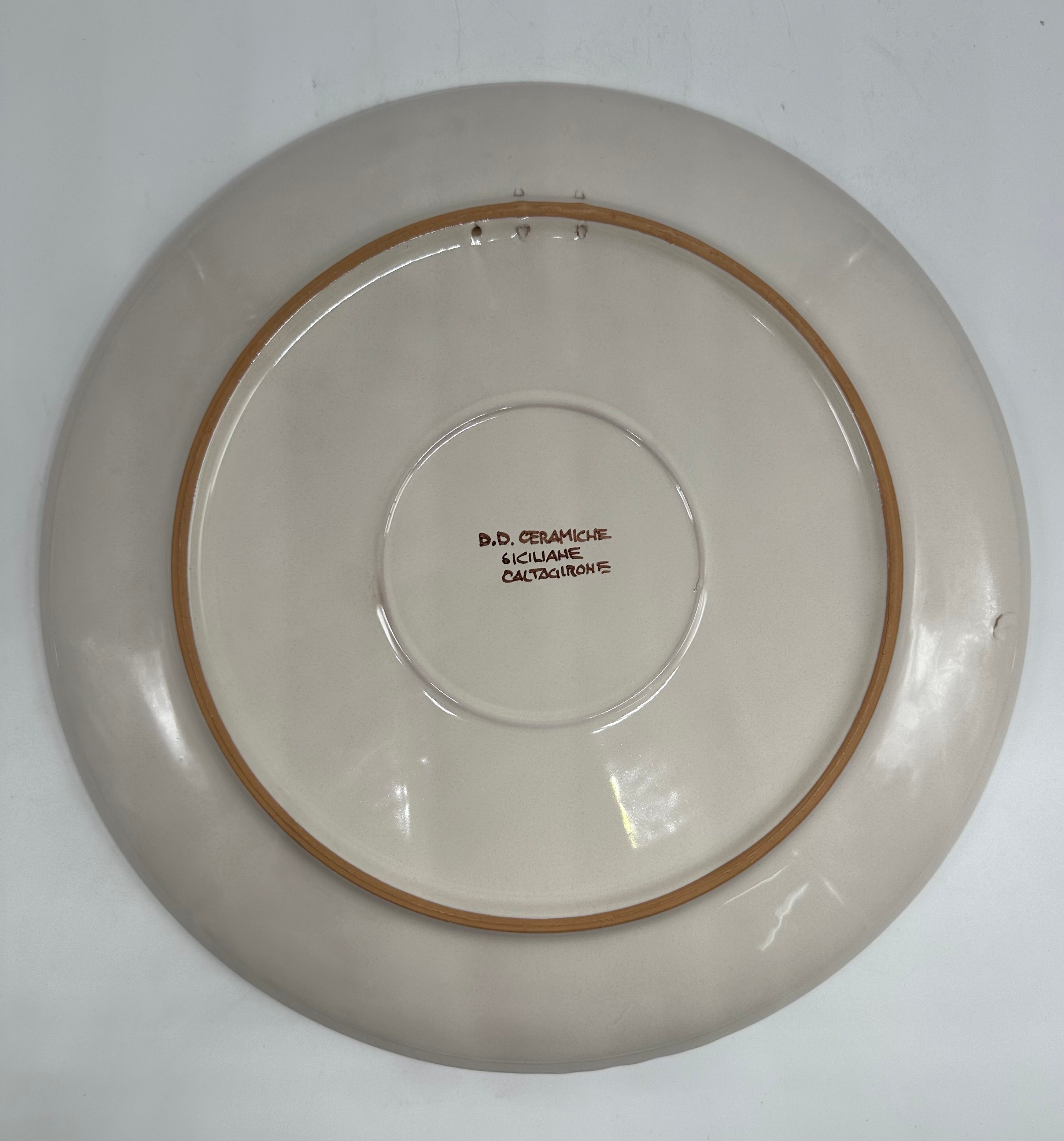Piatto da Portata Diametro 37cm Uso Alimentare Ceramica Caltagirone - Panarea - PIATTI SERVIZIO