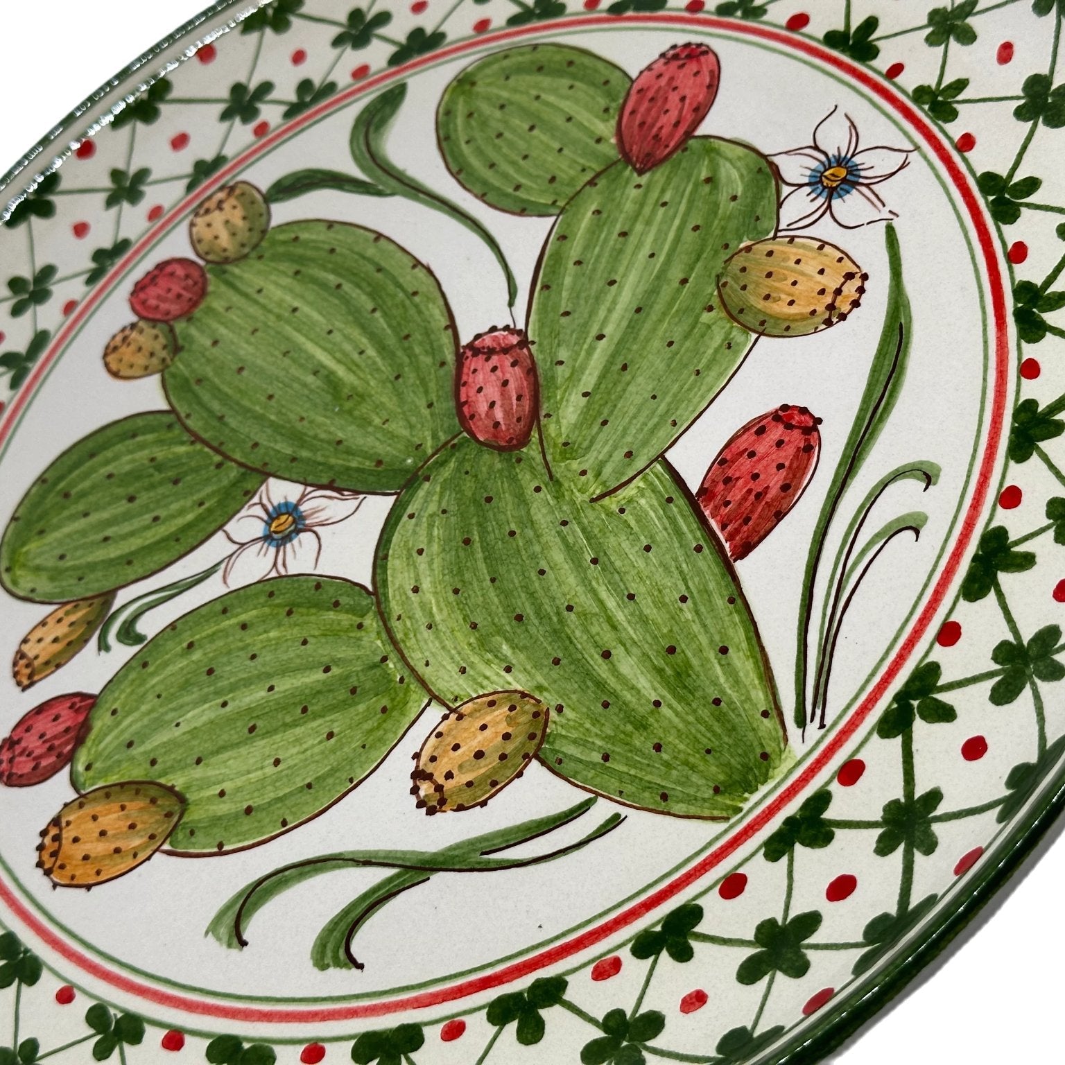 Piatto da Portata Diametro 37cm Uso Alimentare Ceramica Caltagirone - Fico d’India - PIATTI SERVIZIO