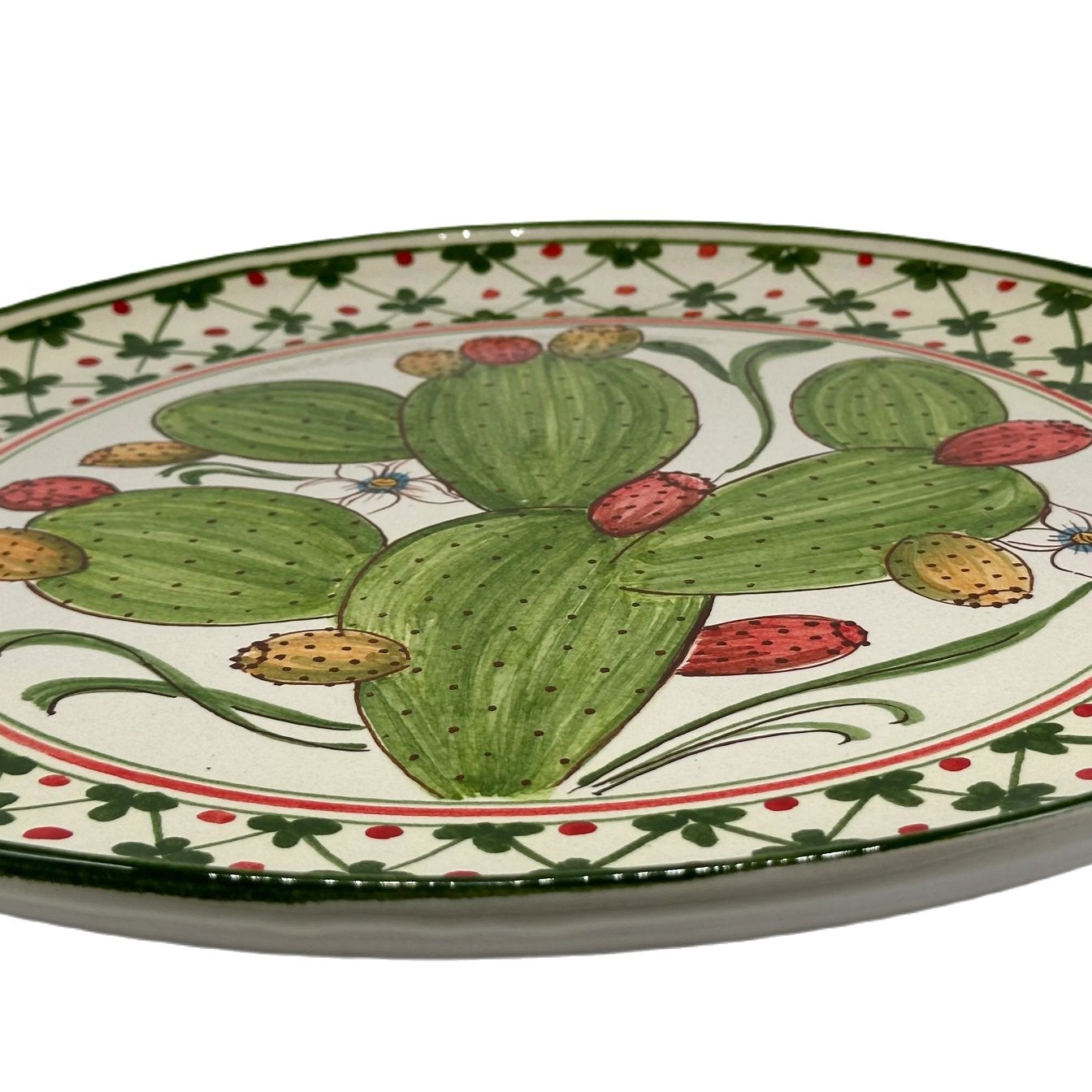 Piatto da Portata Diametro 37cm Uso Alimentare Ceramica Caltagirone - Fico d’India - PIATTI SERVIZIO