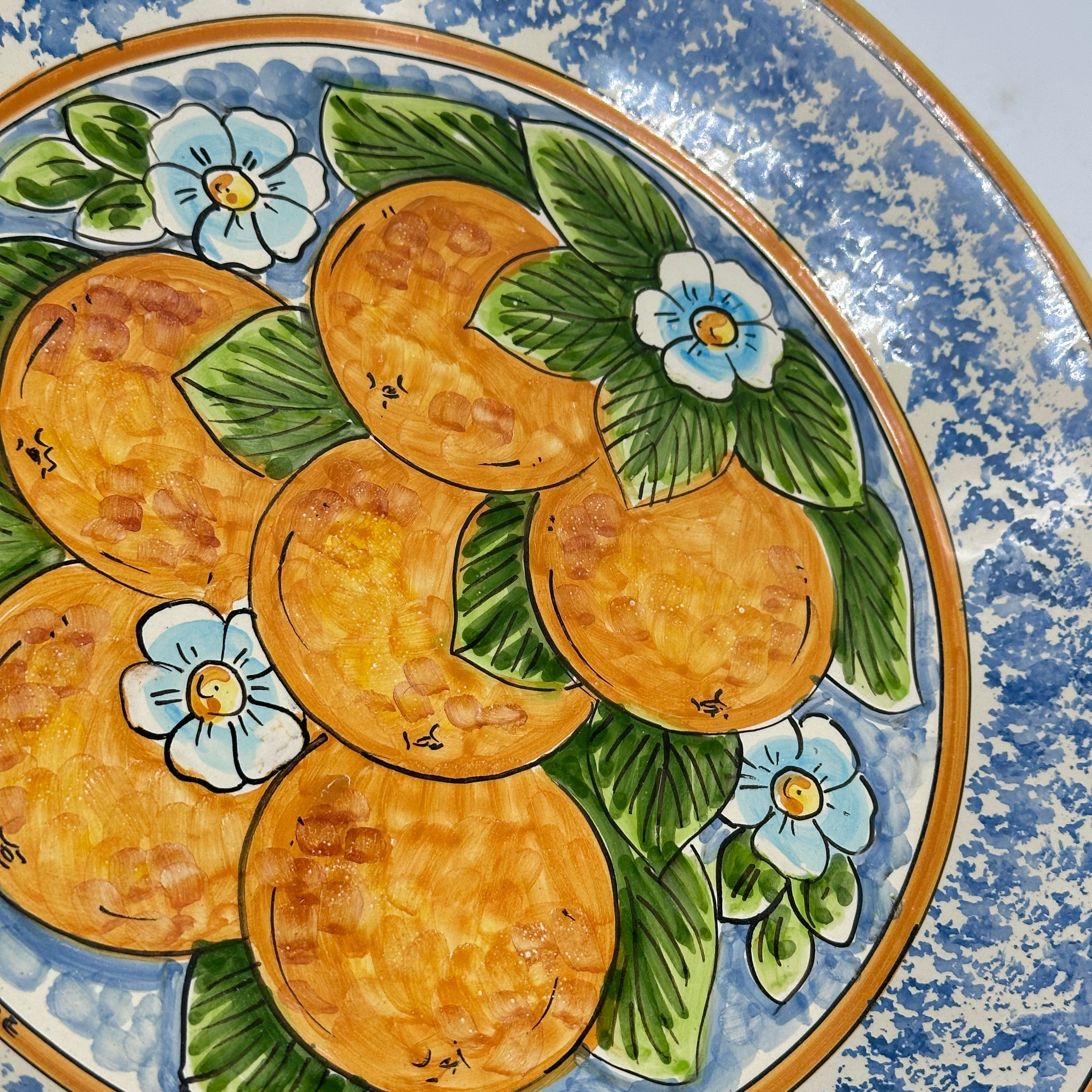 Piatto da Portata Fangotto Diametro 30cm Uso Alimentare Ceramica Caltagirone - Arance - PIATTI