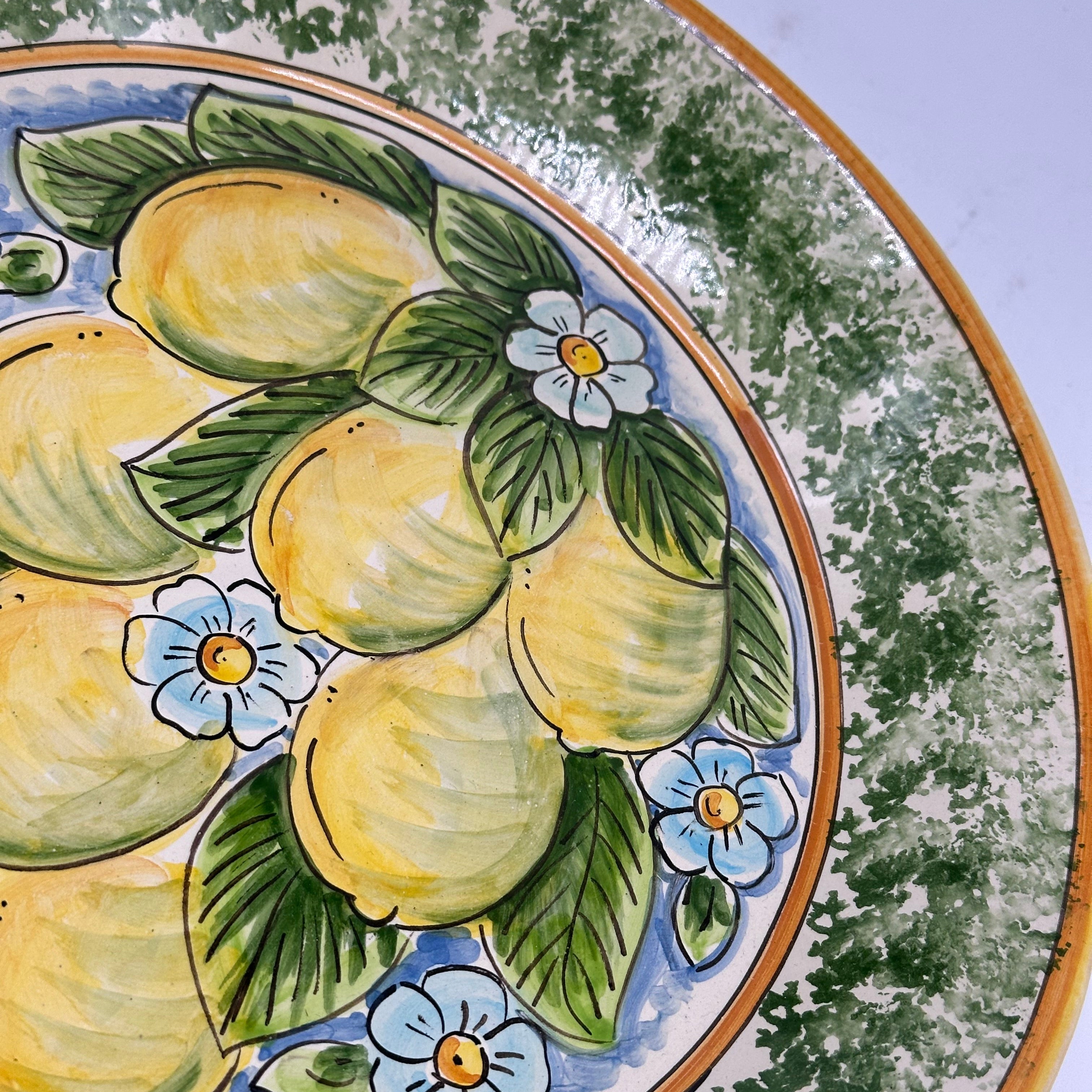 Piatto da Portata Fangotto Diametro 30cm Uso Alimentare Ceramica Caltagirone - Limoni - PIATTI