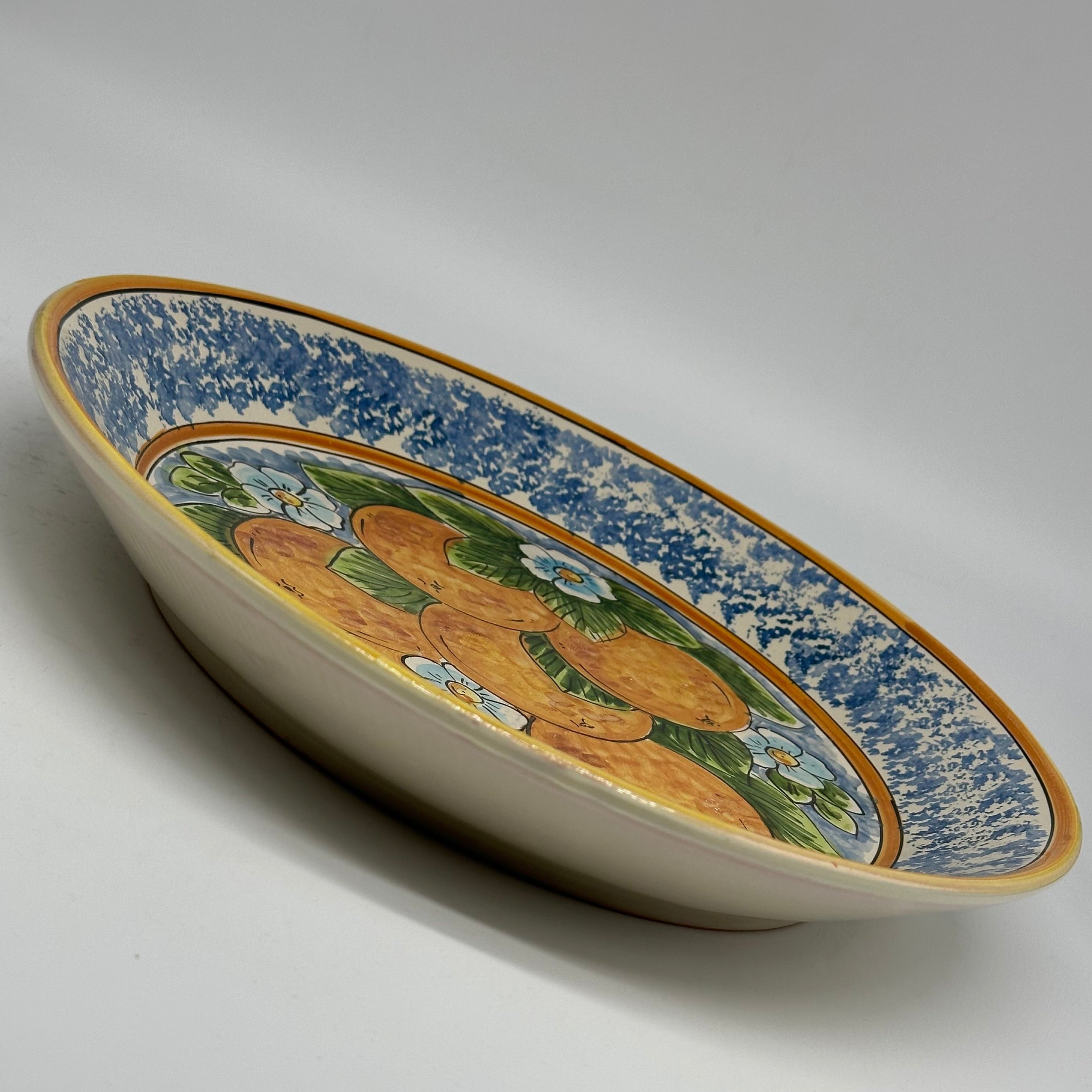 Piatto da Portata Fangotto Diametro 30cm Uso Alimentare Ceramica Caltagirone - Arance - PIATTI