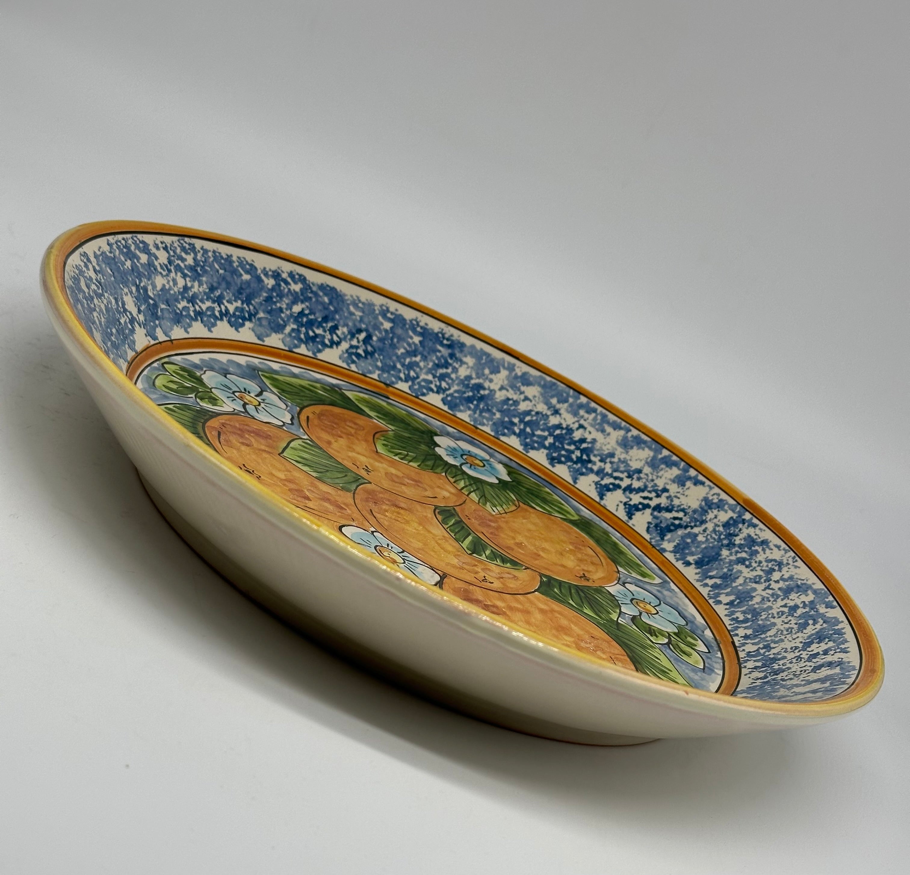 Piatto da Portata Fangotto Diametro 30cm Uso Alimentare Ceramica Caltagirone - Arance - PIATTI