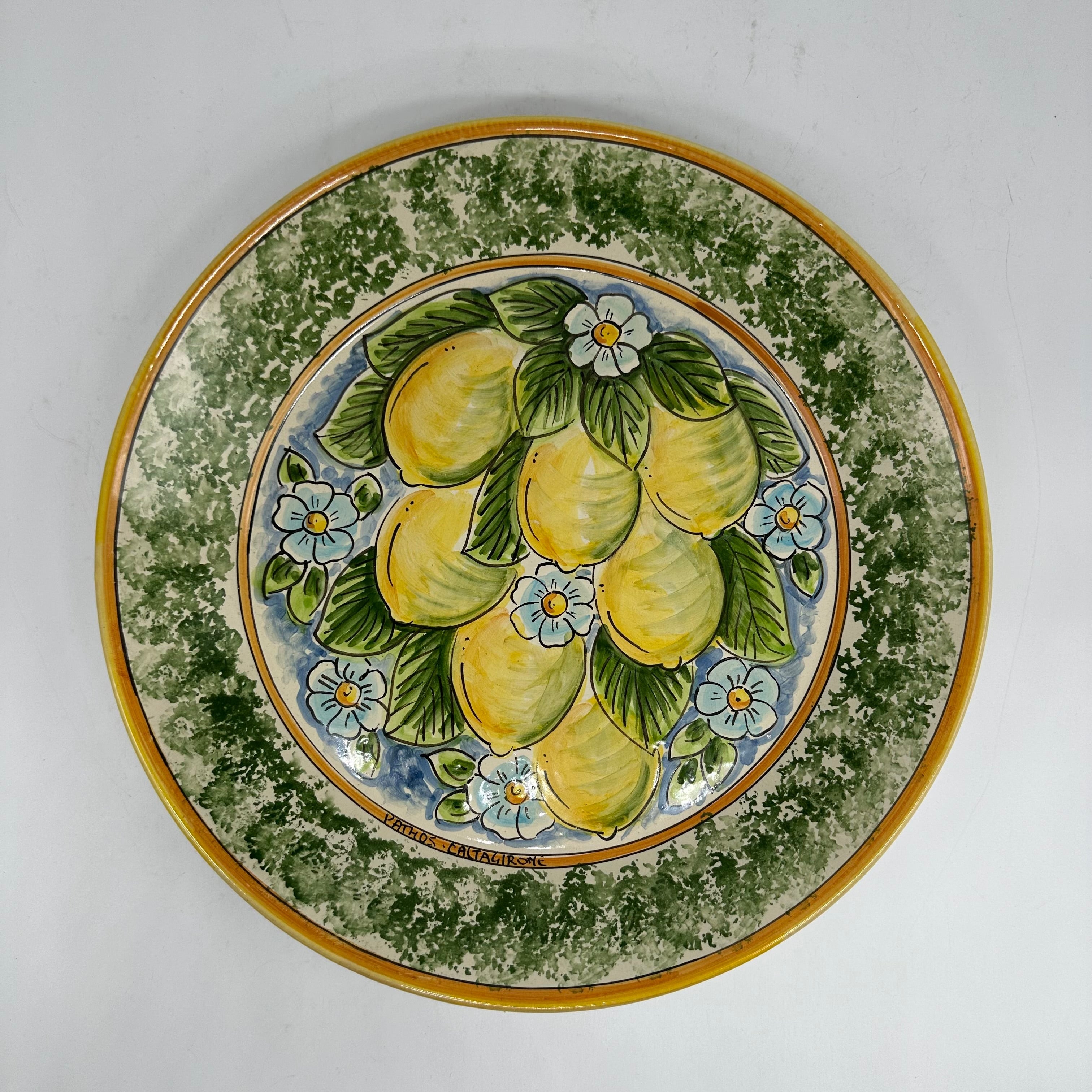 Piatto da Portata Fangotto Diametro 30cm Uso Alimentare Ceramica Caltagirone - Limoni - PIATTI