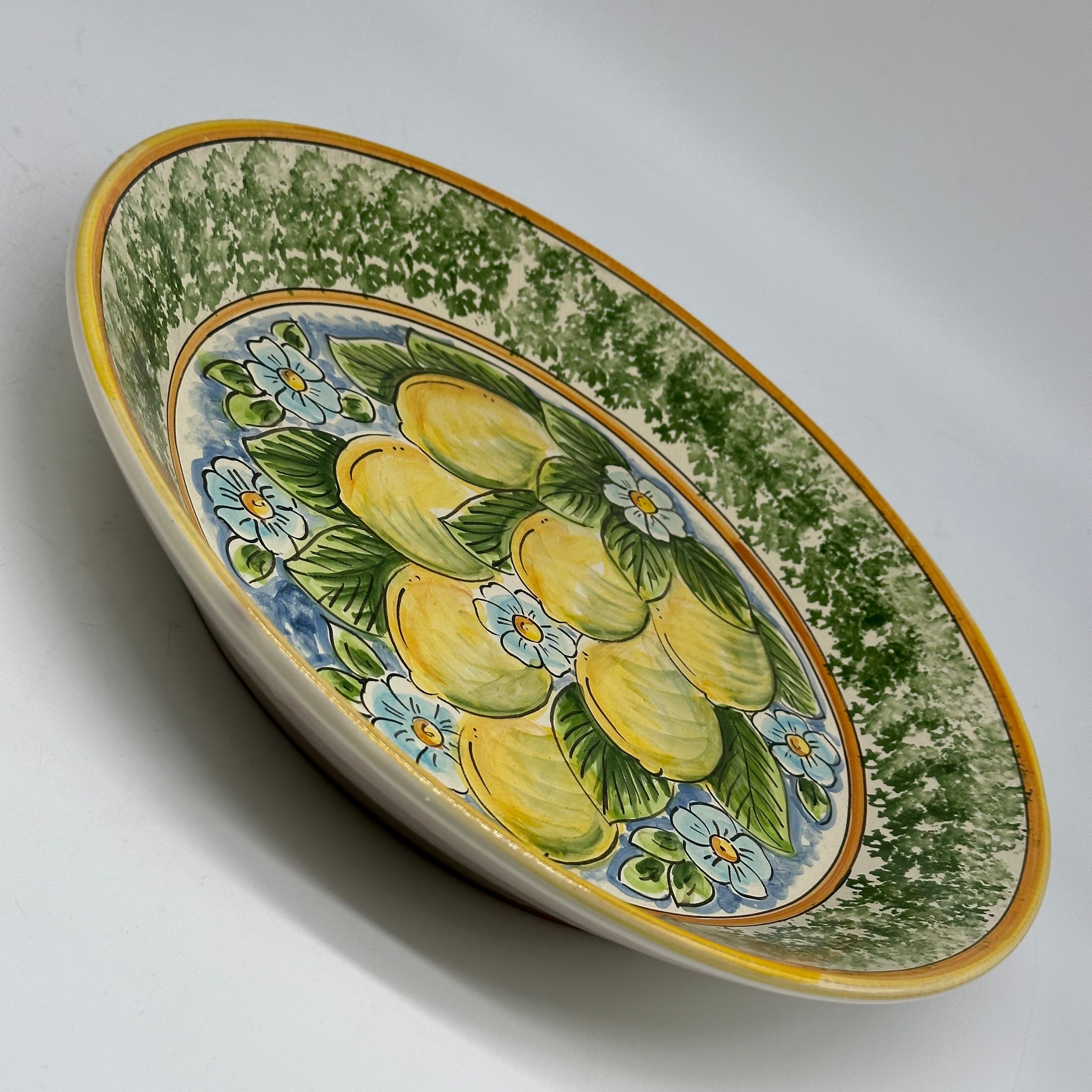 Piatto da Portata Fangotto Diametro 30cm Uso Alimentare Ceramica Caltagirone - Limoni - PIATTI