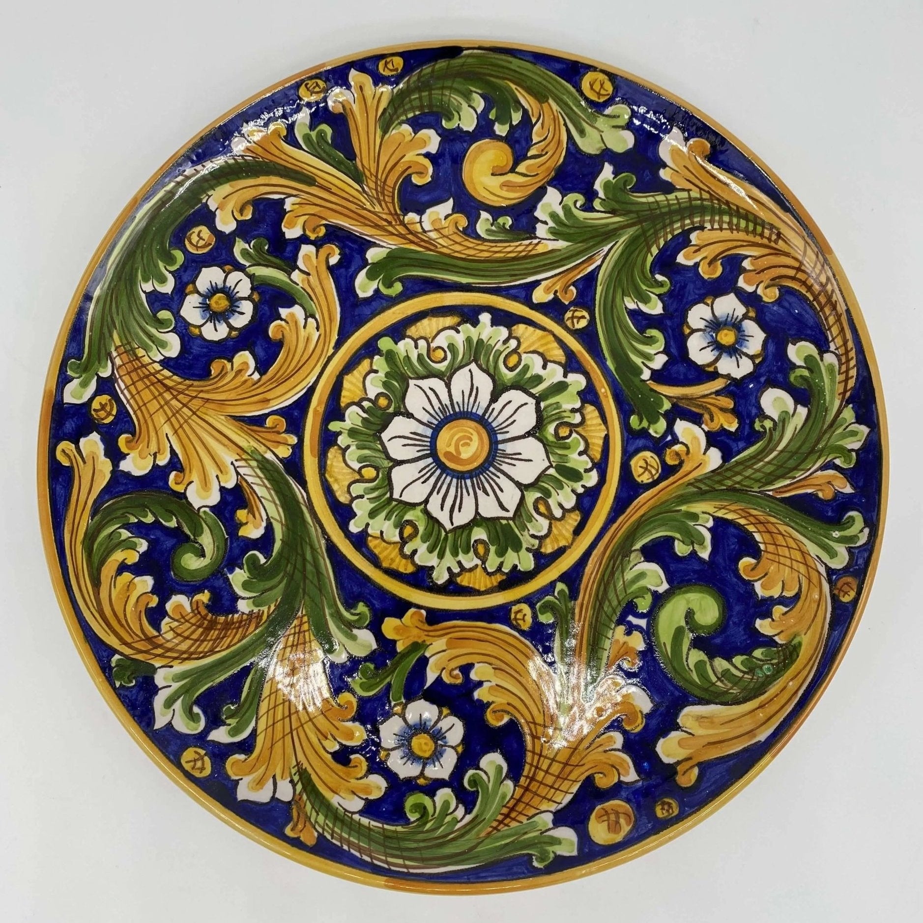 Piatto Decorativo dipinto a mano diametro cm 30 Decoro n.1 - DD CERAMICHE SICILIANE