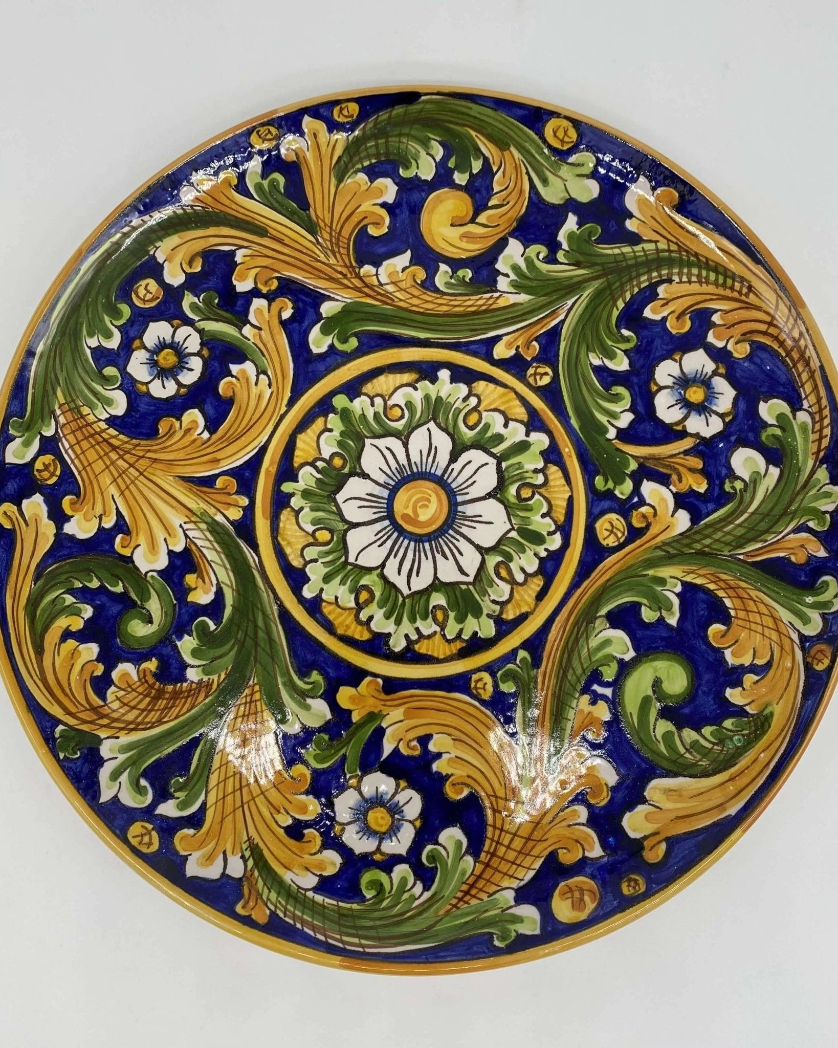 Piatto Decorativo dipinto a mano diametro cm 30 Decoro n.1 - DD CERAMICHE SICILIANE