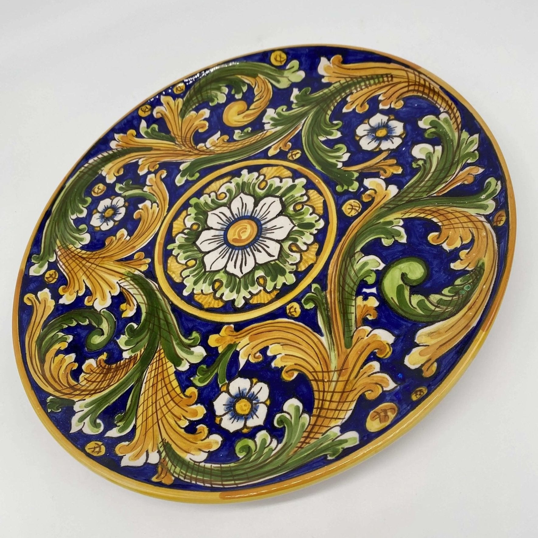 Piatto Decorativo dipinto a mano diametro cm 30 Decoro n.1 - DD CERAMICHE SICILIANE