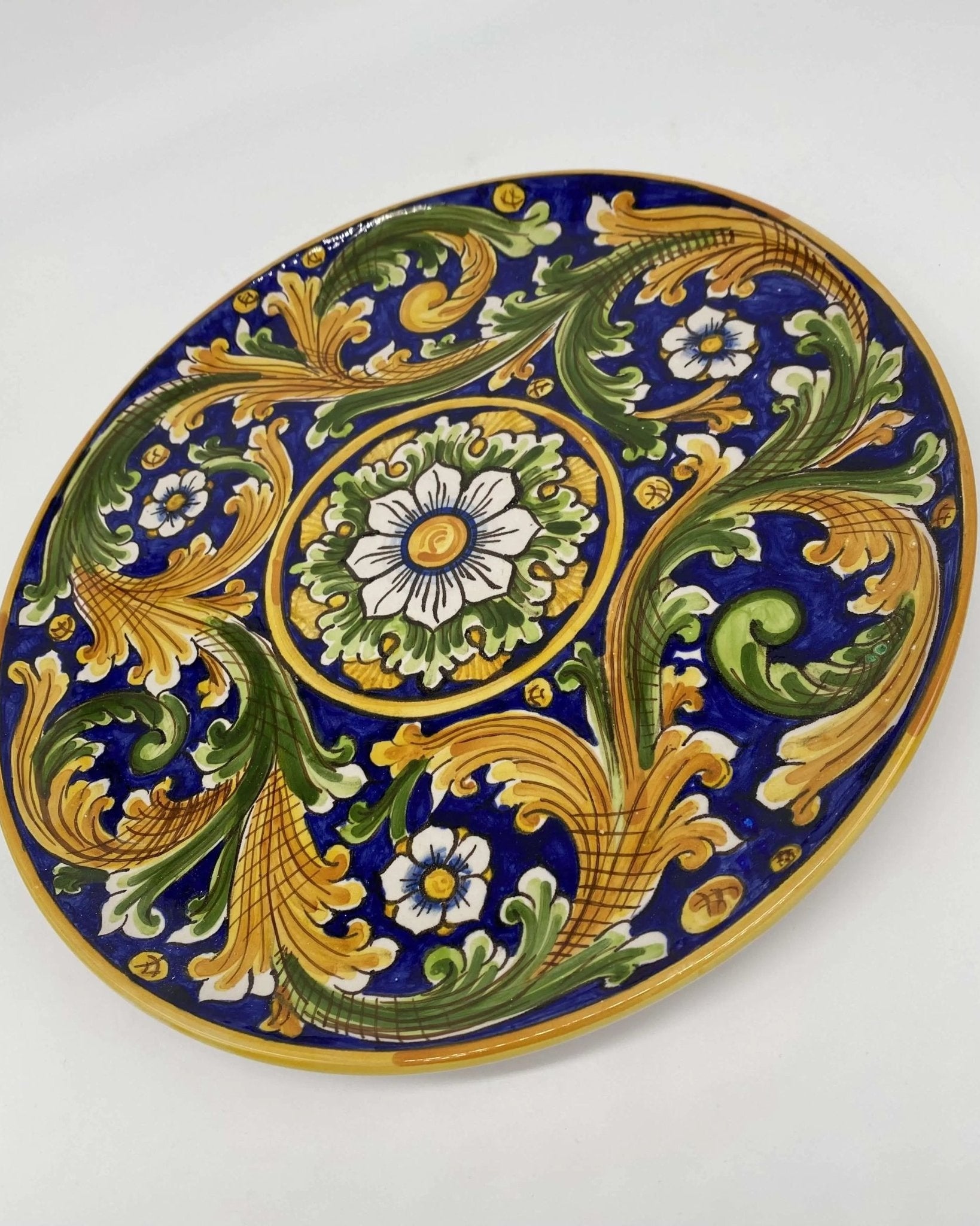 Piatto Decorativo dipinto a mano diametro cm 30 Decoro n.1 - DD CERAMICHE SICILIANE