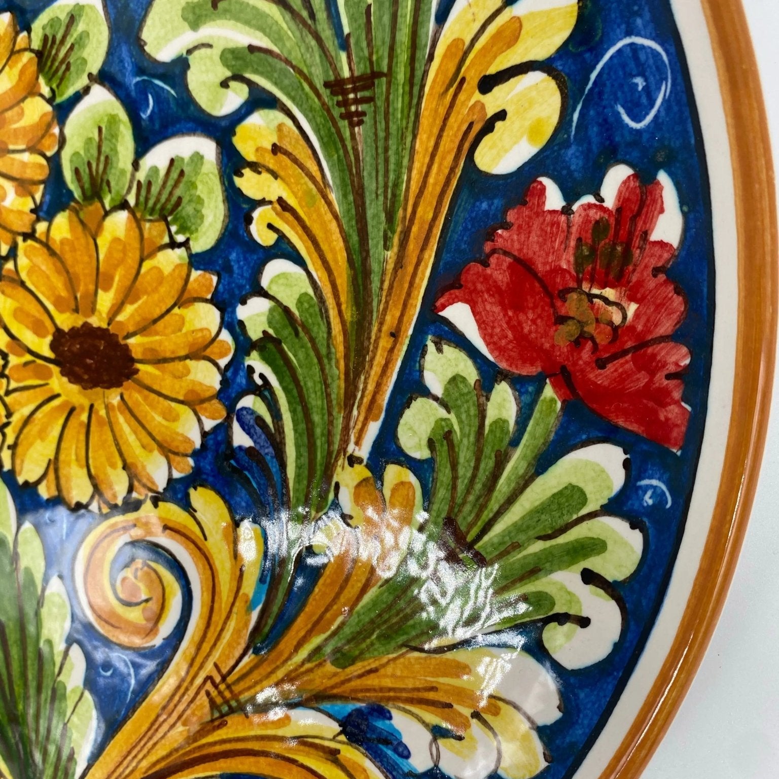 Piatto Decorativo dipinto a mano diametro cm 30 Decoro n.10s - DD CERAMICHE SICILIANE