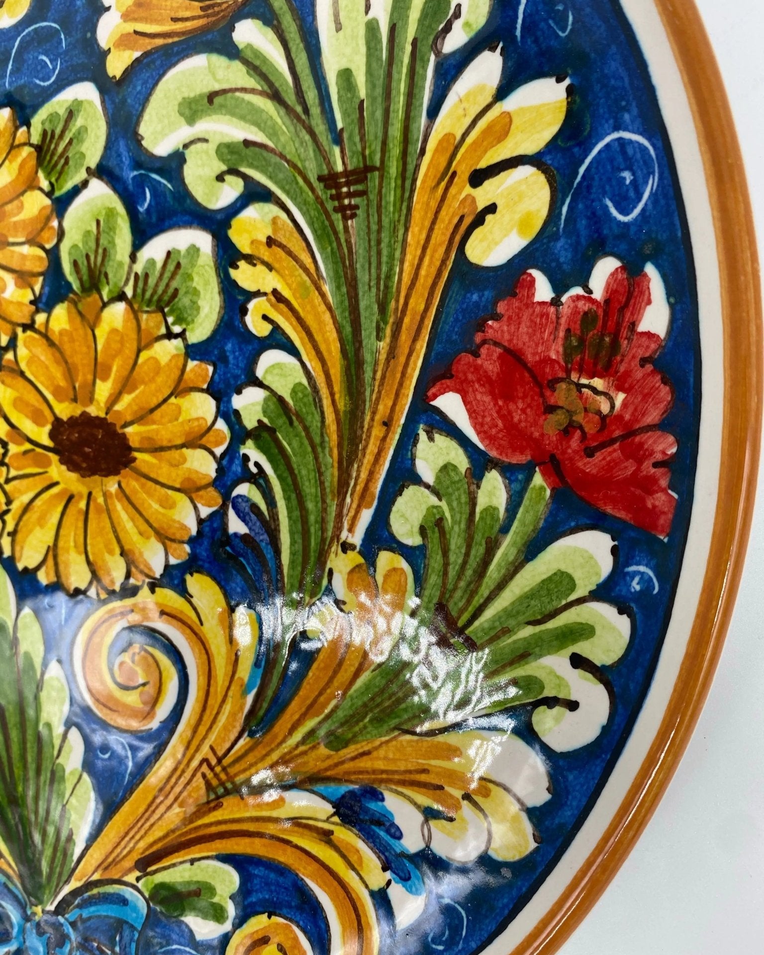 Piatto Decorativo dipinto a mano diametro cm 30 Decoro n.10s - DD CERAMICHE SICILIANE