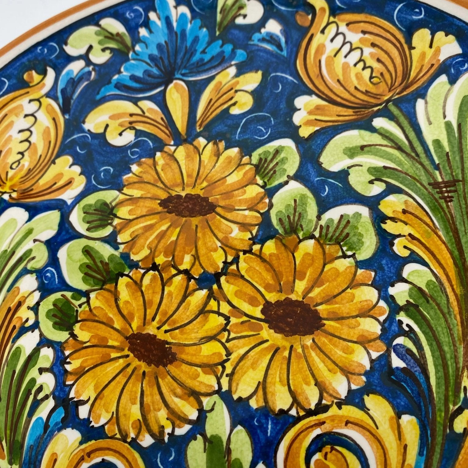 Piatto Decorativo dipinto a mano diametro cm 30 Decoro n.10s - DD CERAMICHE SICILIANE