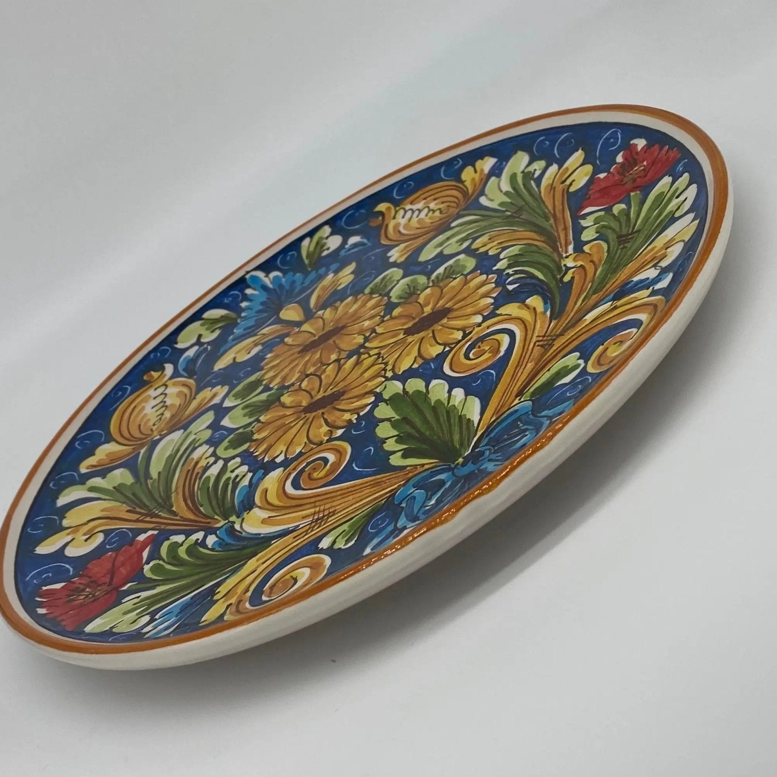 Piatto Decorativo dipinto a mano diametro cm 30 Decoro n.10s - DD CERAMICHE SICILIANE