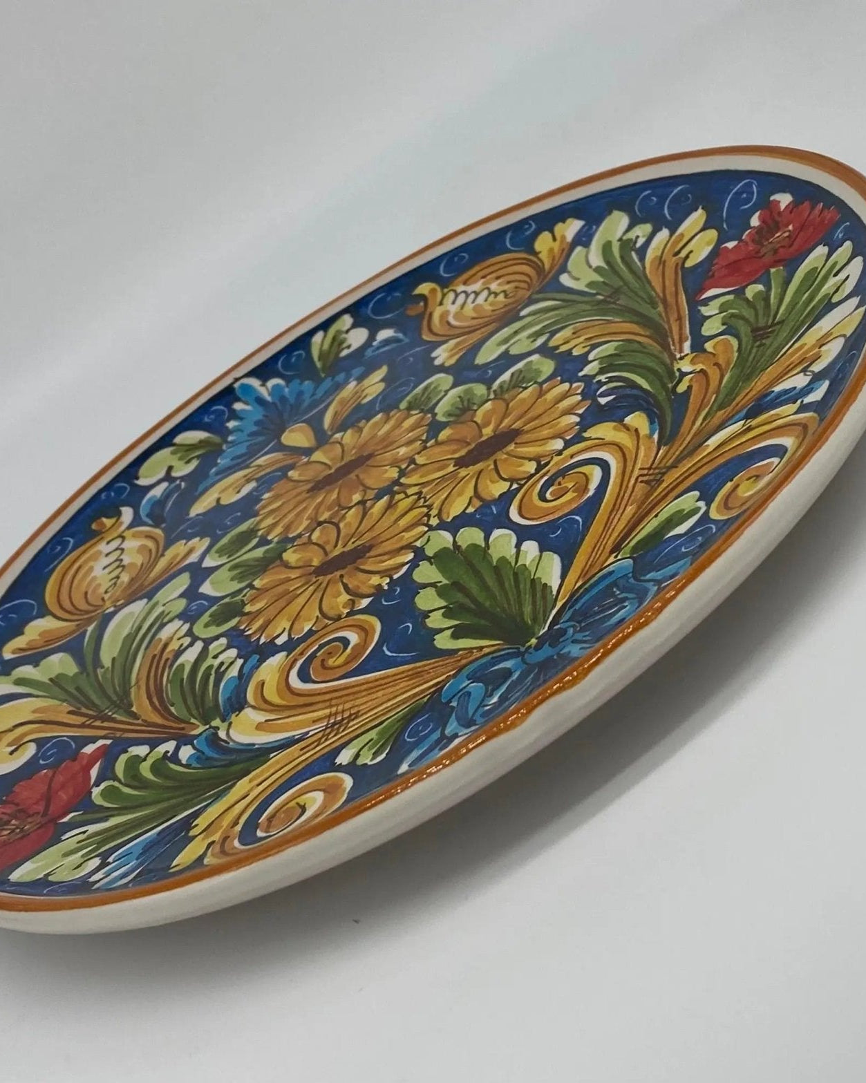 Piatto Decorativo dipinto a mano diametro cm 30 Decoro n.10s - DD CERAMICHE SICILIANE