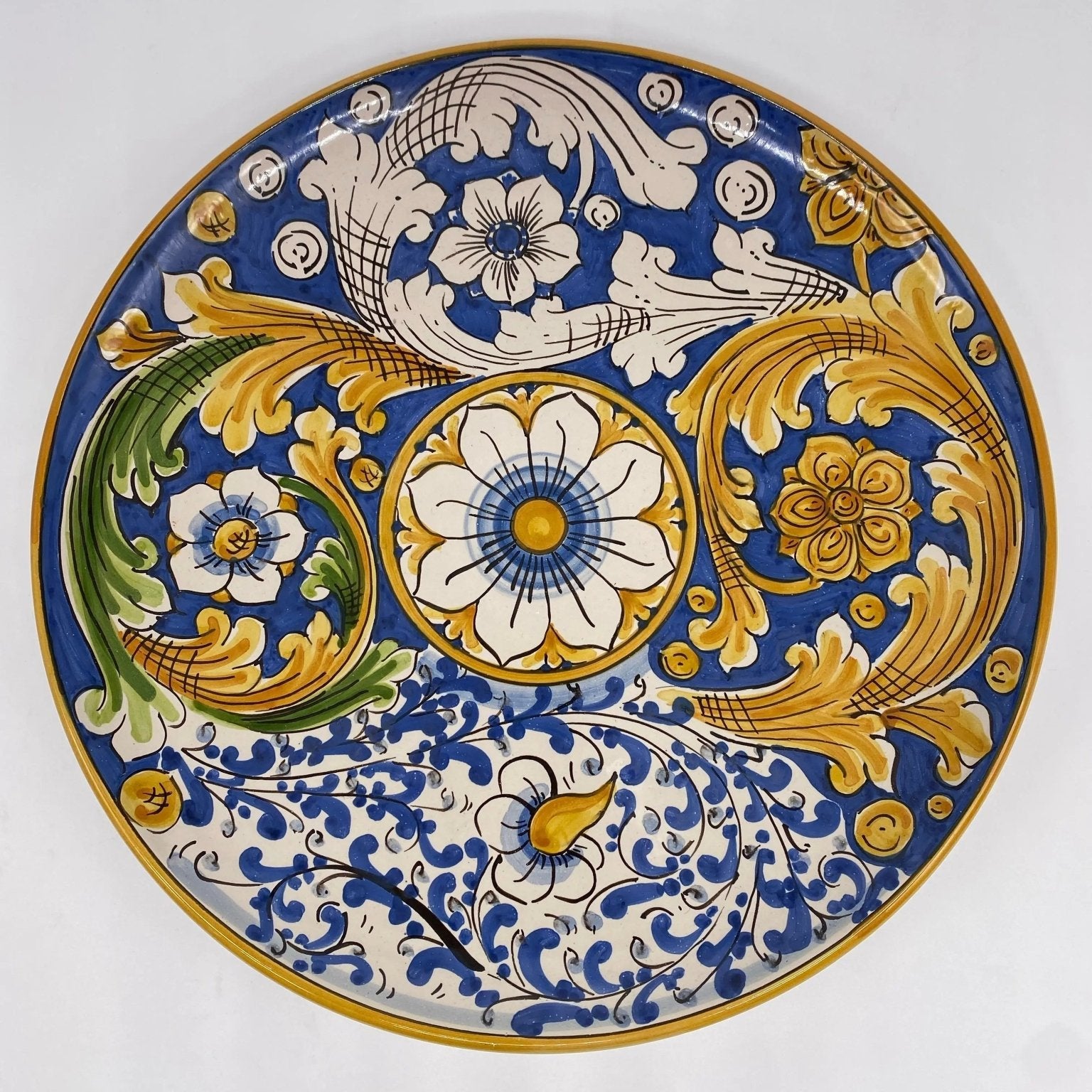 Piatto Decorativo dipinto a mano diametro cm 30 Decoro n.12 - DD CERAMICHE SICILIANE
