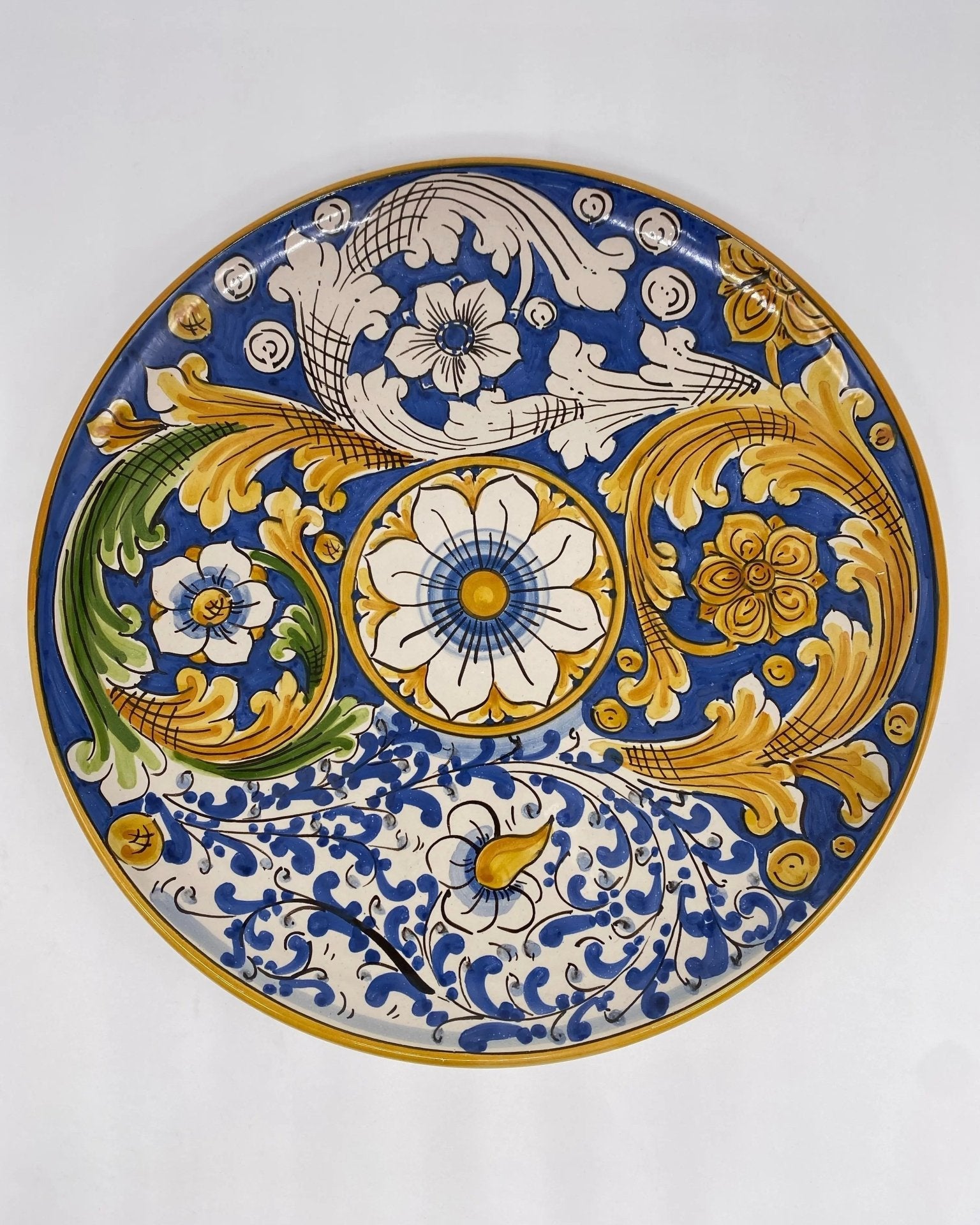 Piatto Decorativo dipinto a mano diametro cm 30 Decoro n.12 - DD CERAMICHE SICILIANE