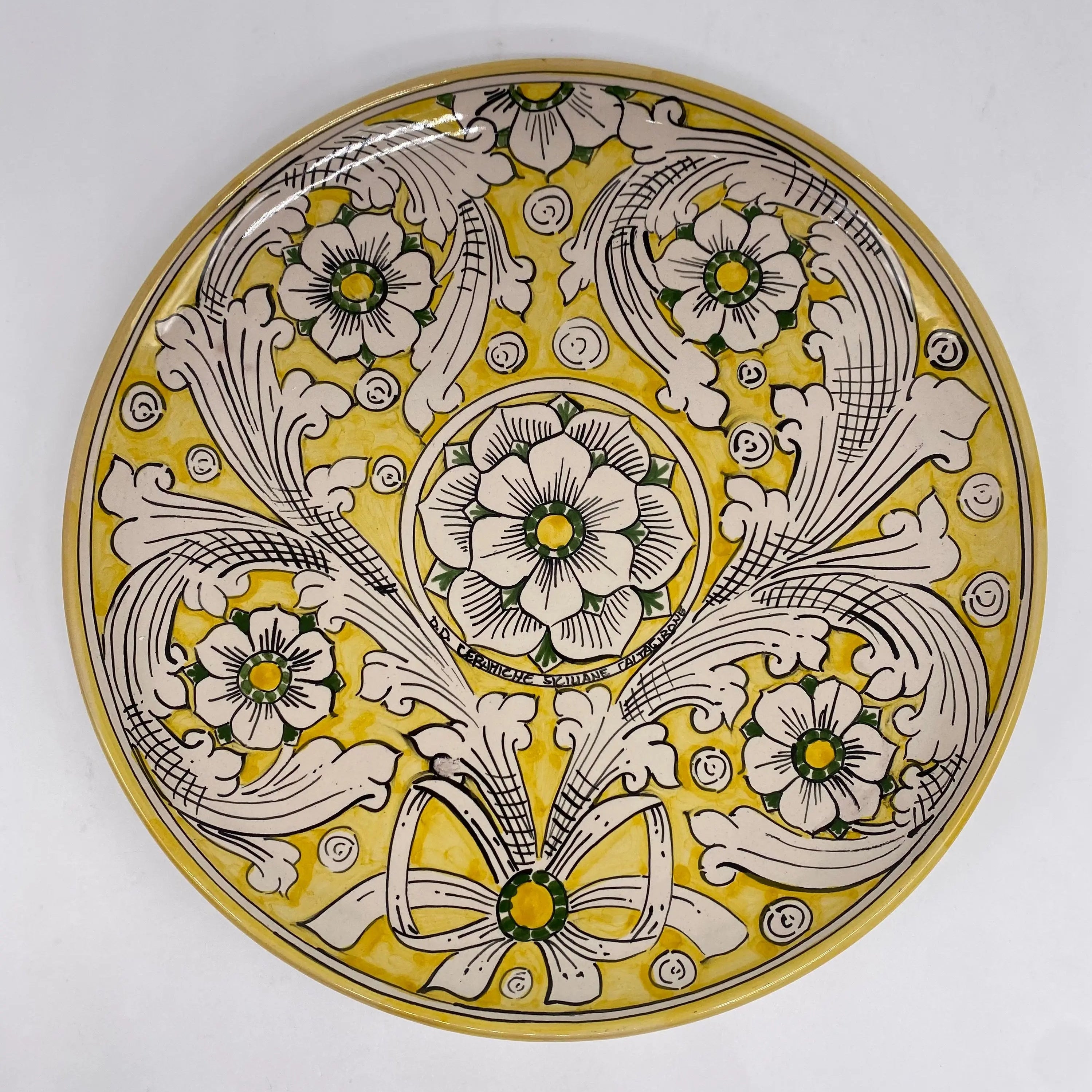 Piatto Decorativo dipinto a mano diametro cm 30 Decoro n.11 DD CERAMICHE SICILIANE