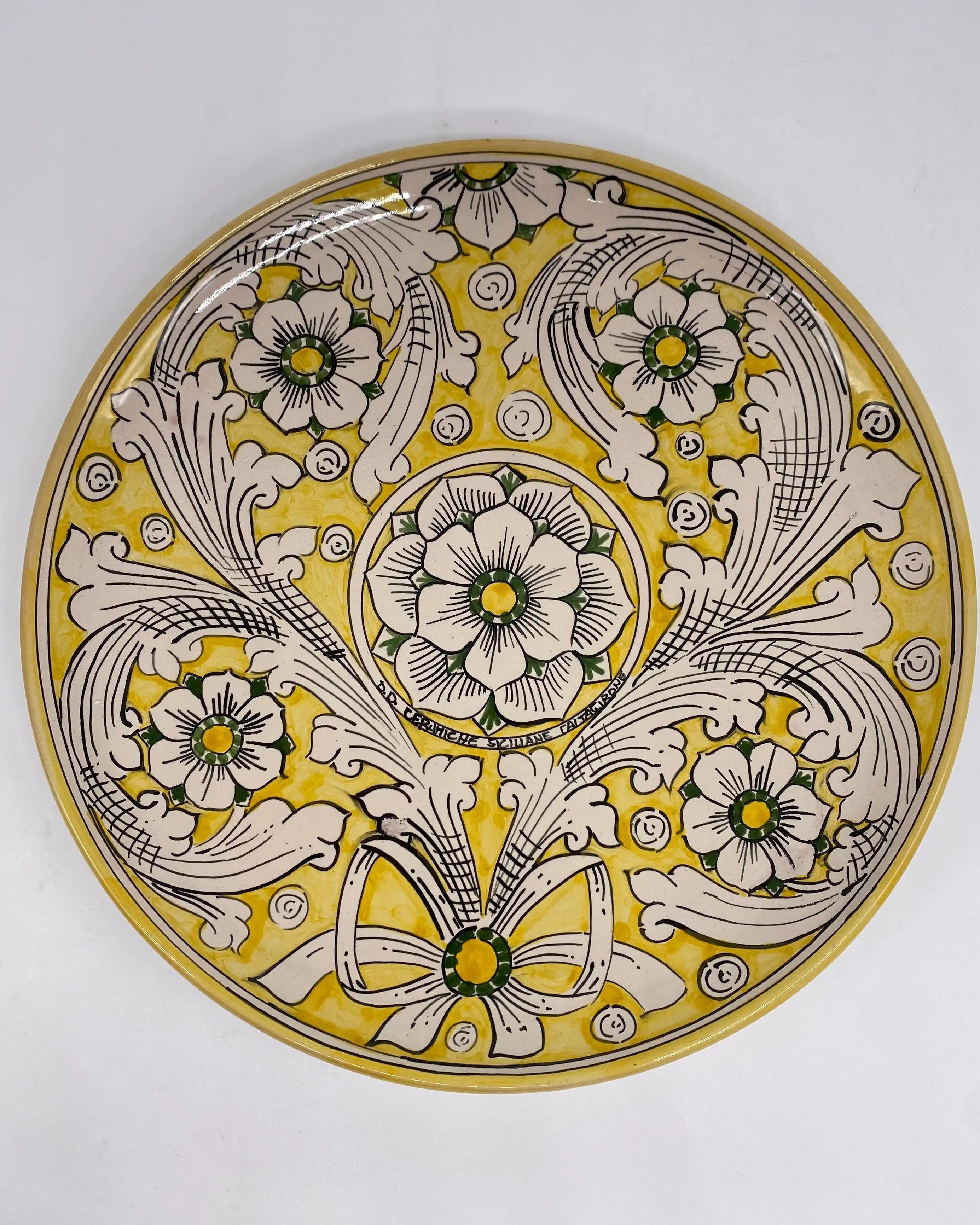 Piatto Decorativo dipinto a mano diametro cm 30 Decoro n.11 DD CERAMICHE SICILIANE