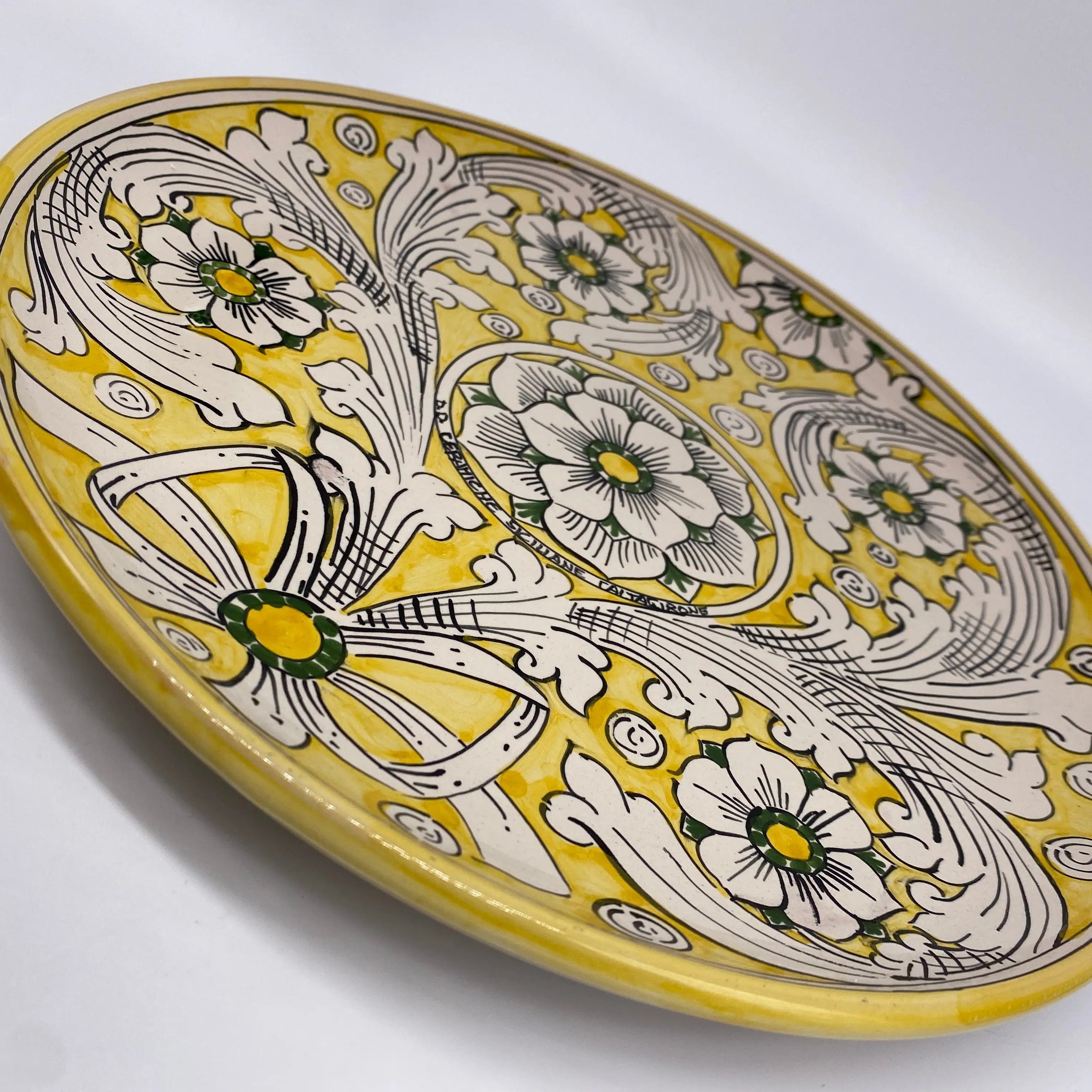 Piatto Decorativo dipinto a mano diametro cm 30 Decoro n.11 DD CERAMICHE SICILIANE