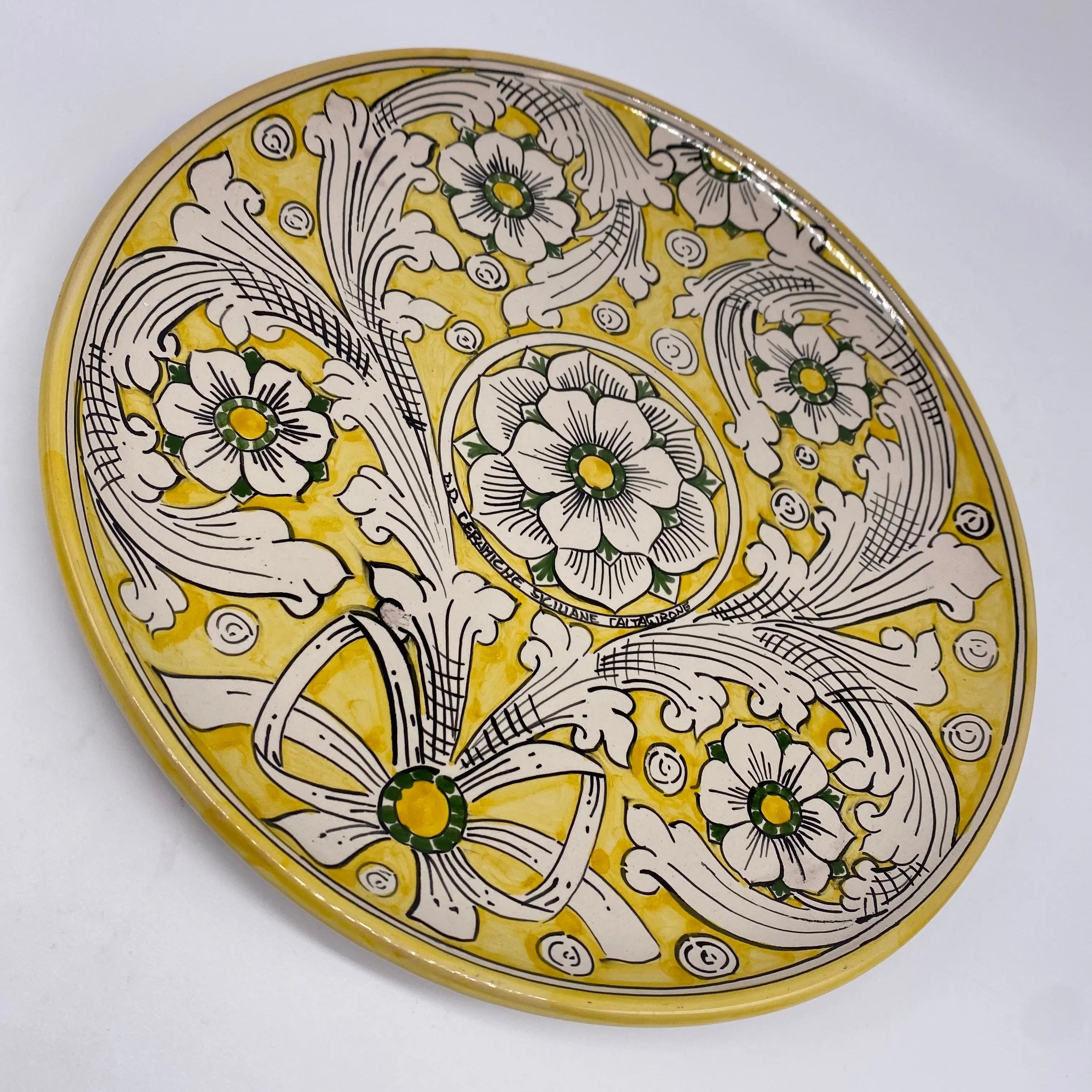 Piatto Decorativo dipinto a mano diametro cm 30 Decoro n.11 DD CERAMICHE SICILIANE