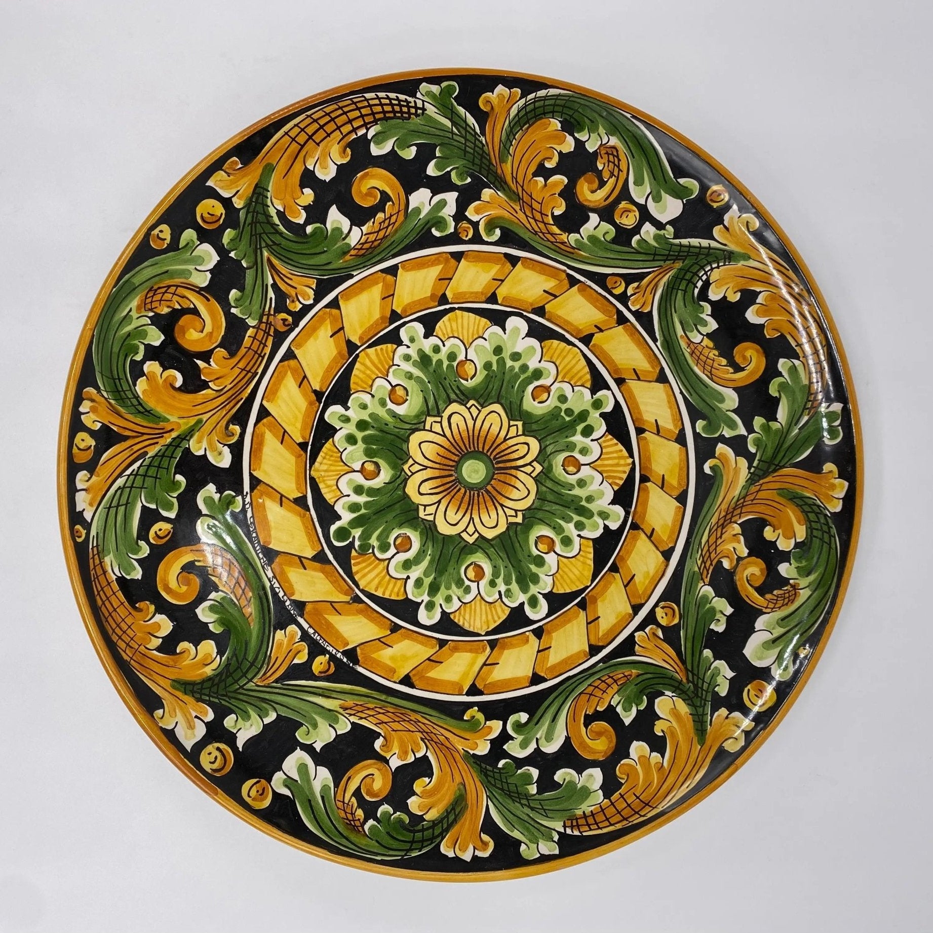 Piatto Decorativo dipinto a mano diametro cm 30 Decoro n.11 - DD CERAMICHE SICILIANE