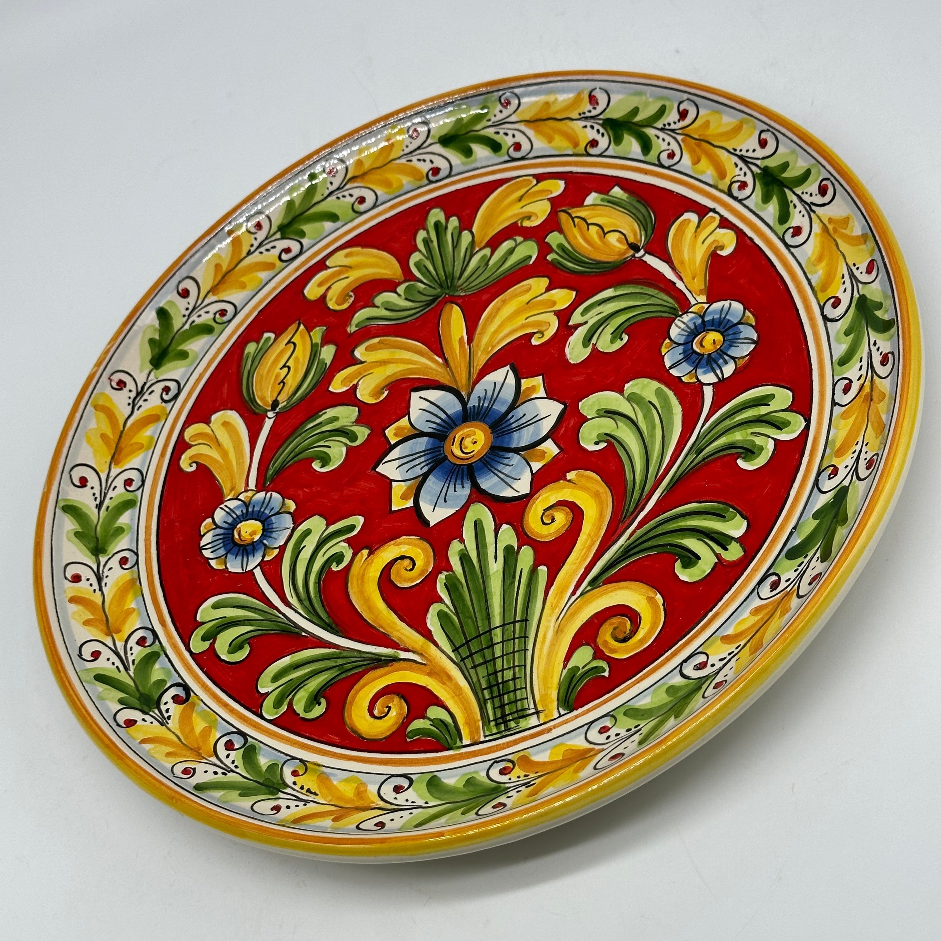 Piatto Decorativo dipinto a mano diametro cm 30 Decoro n.15 - PIATTI DA PARETE