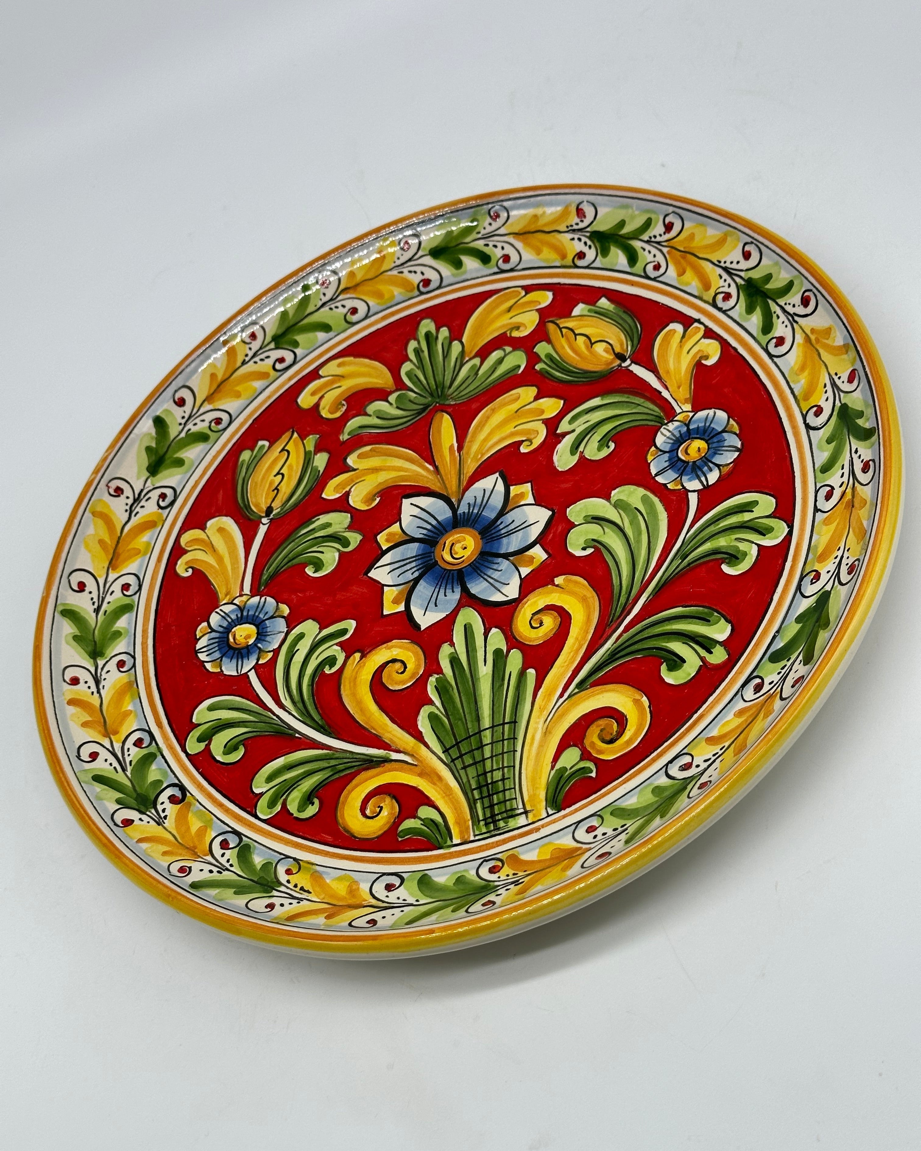 Piatto Decorativo dipinto a mano diametro cm 30 Decoro n.15 - PIATTI DA PARETE