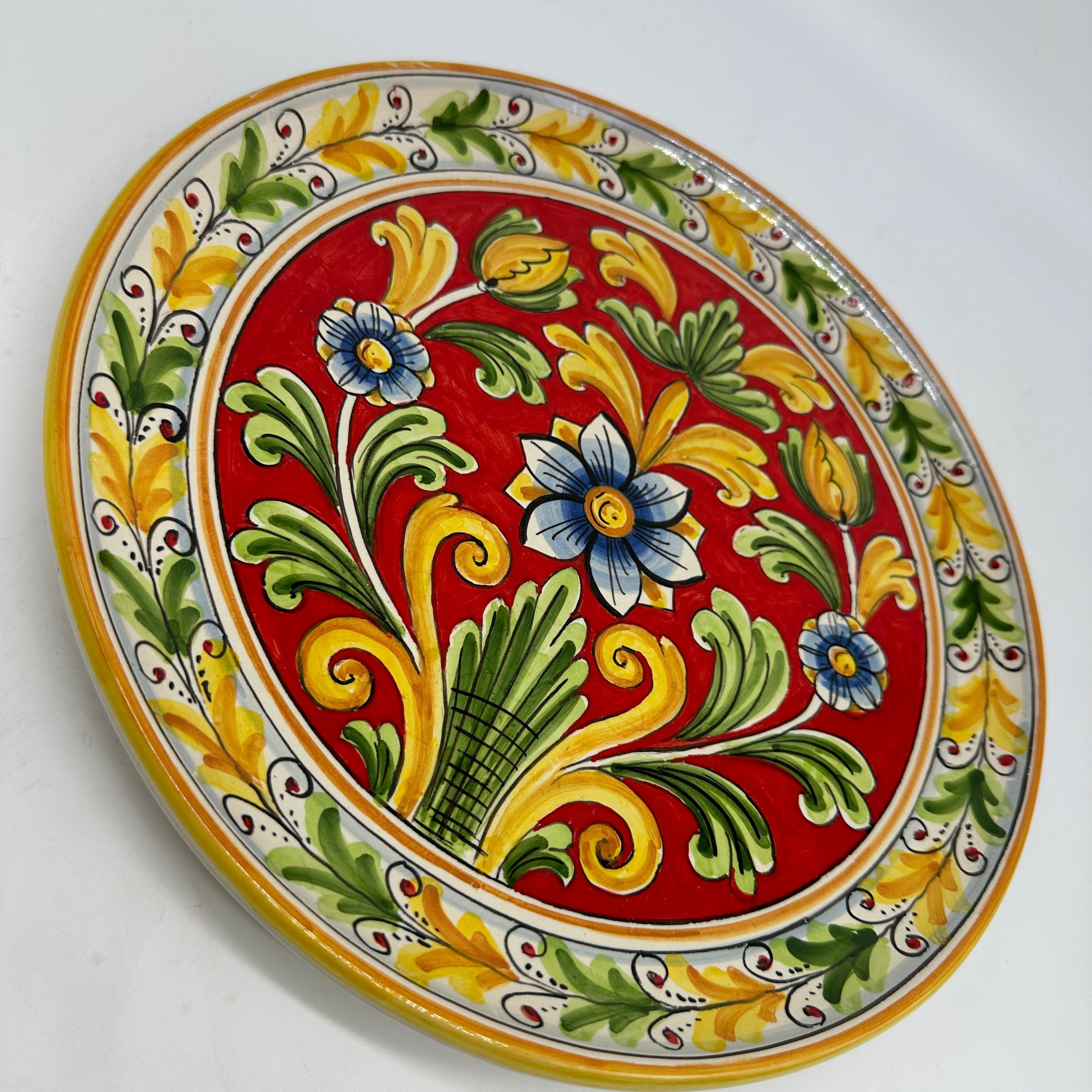Piatto Decorativo dipinto a mano diametro cm 30 Decoro n.15 - PIATTI DA PARETE