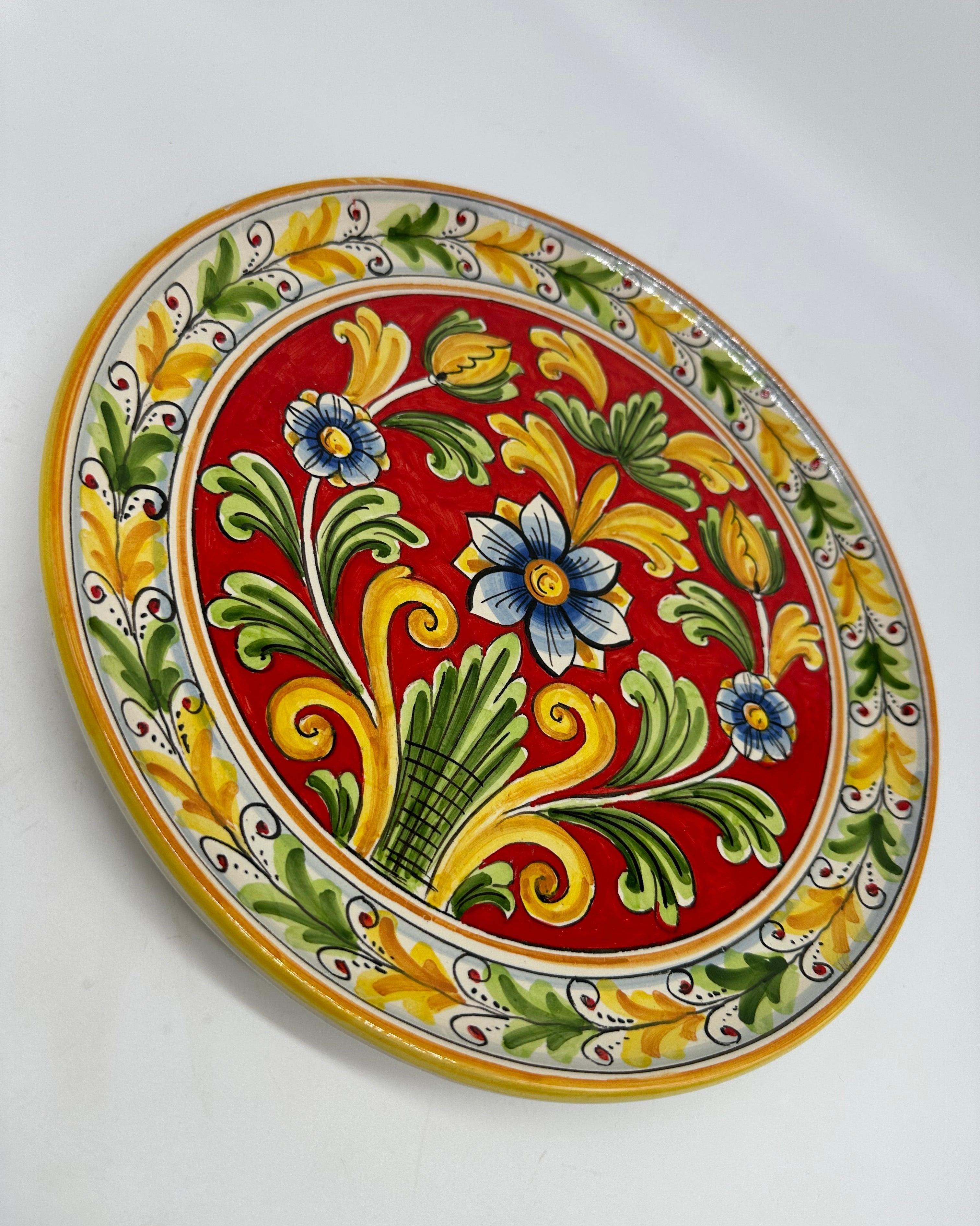 Piatto Decorativo dipinto a mano diametro cm 30 Decoro n.15 - PIATTI DA PARETE