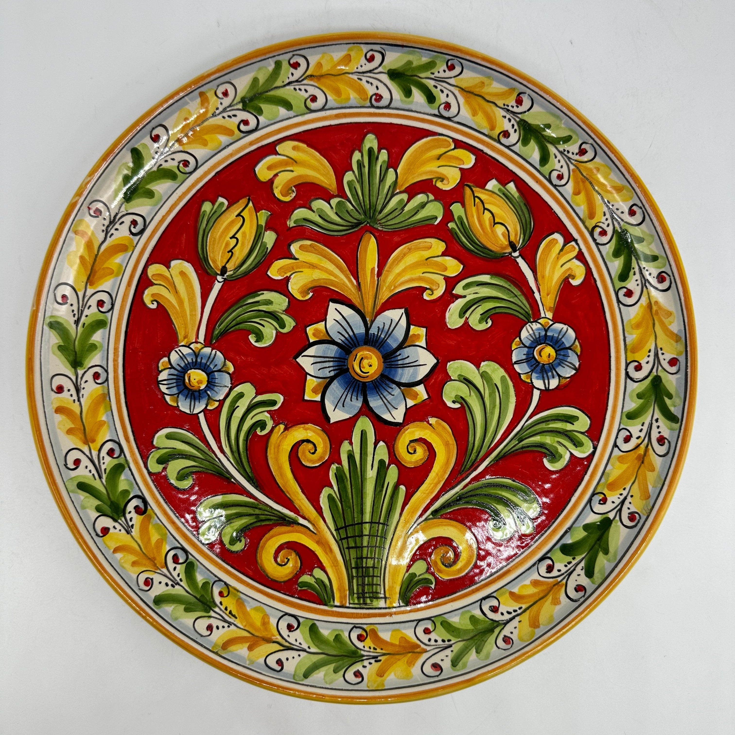 Piatto Decorativo dipinto a mano diametro cm 30 Decoro n.15 - PIATTI DA PARETE