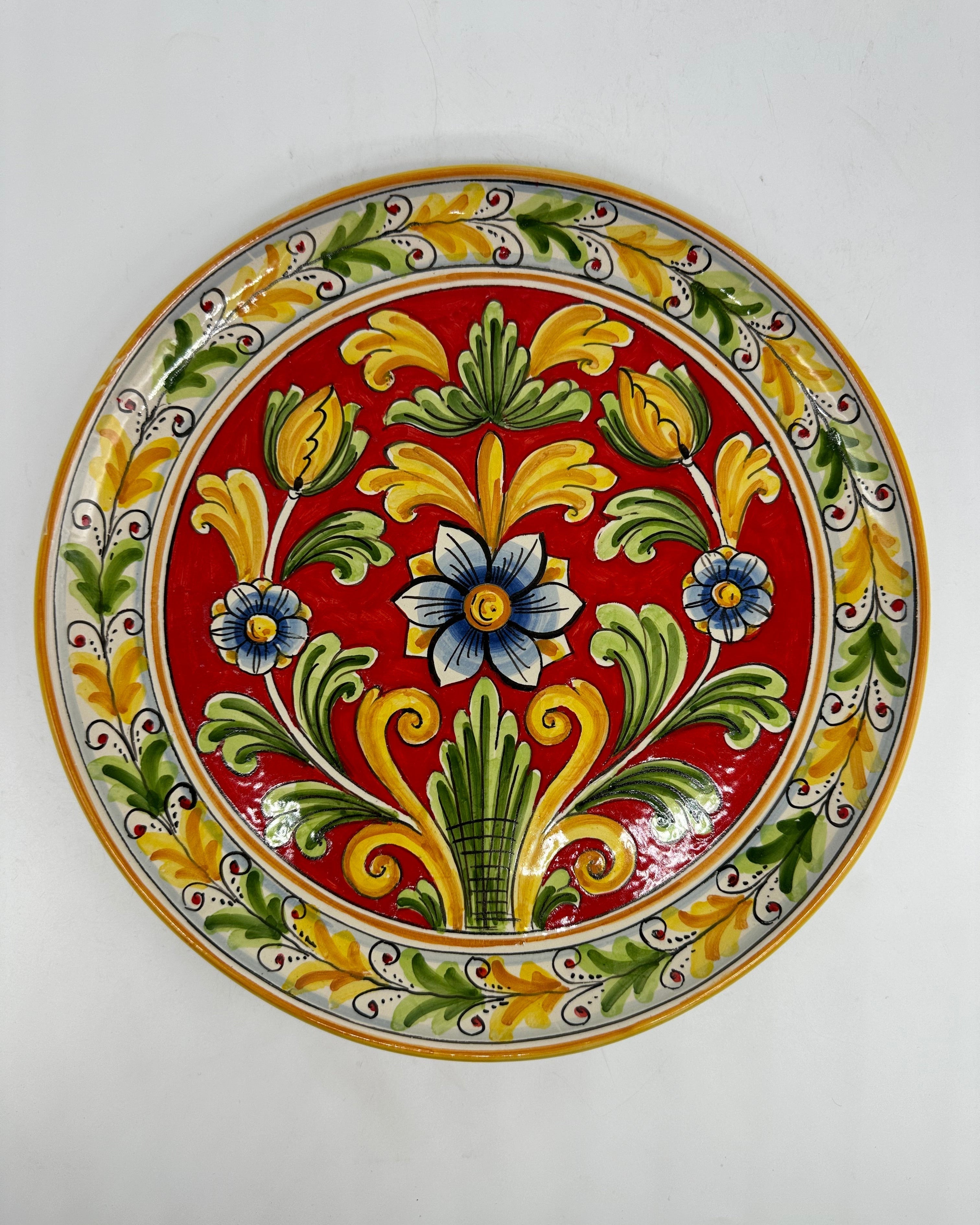 Piatto Decorativo dipinto a mano diametro cm 30 Decoro n.15 - PIATTI DA PARETE