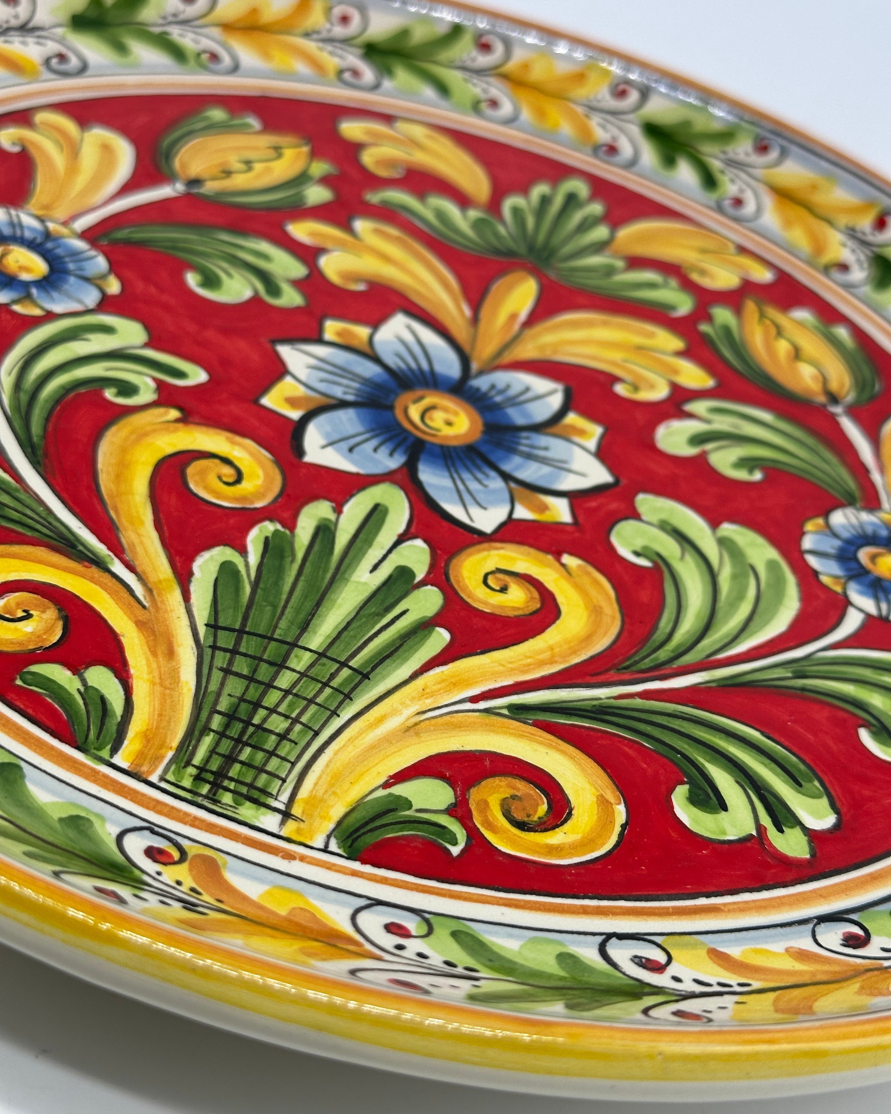 Piatto Decorativo dipinto a mano diametro cm 30 Decoro n.15 - PIATTI DA PARETE