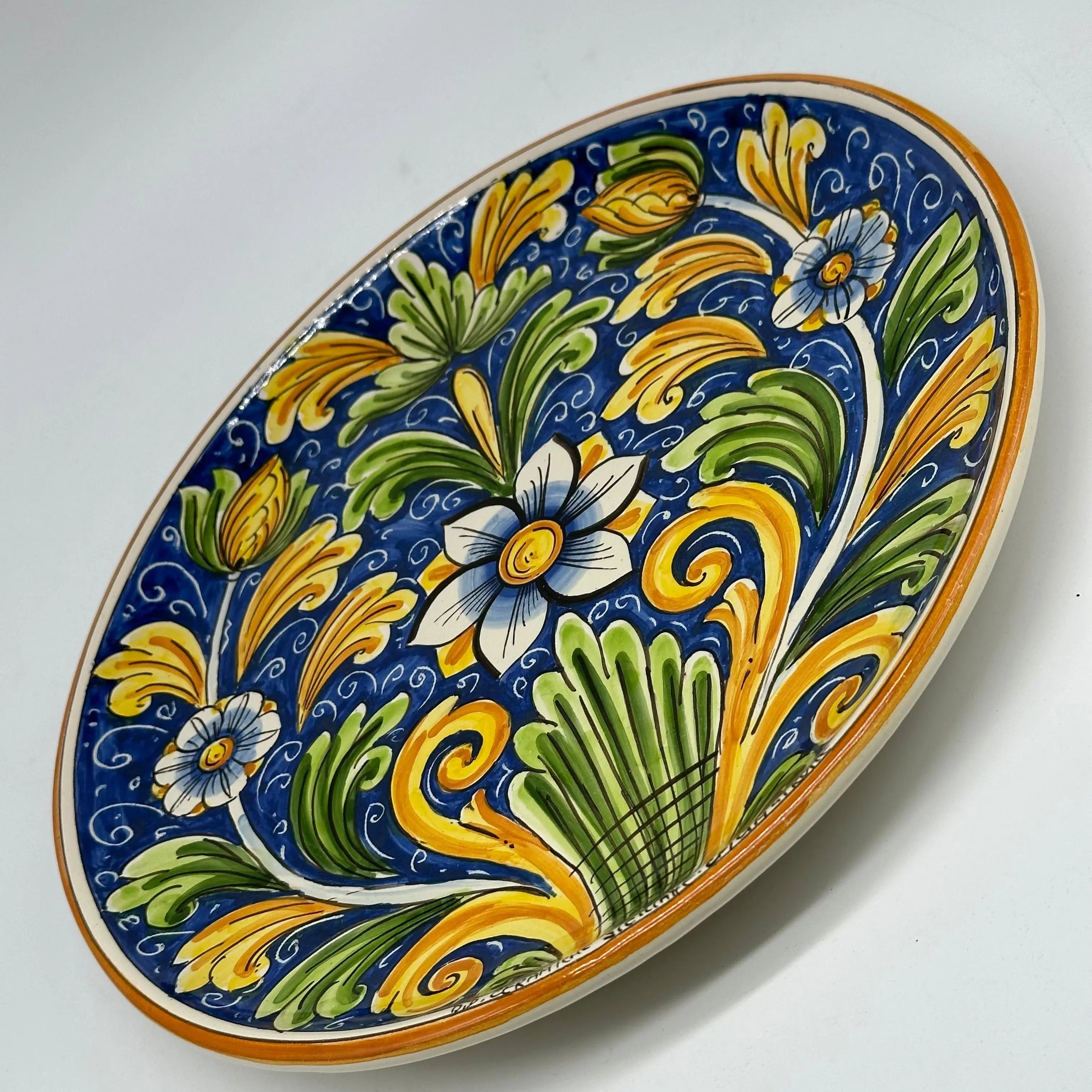 Piatto Decorativo dipinto a mano diametro cm 30 Decoro n.18 DD CERAMICHE SICILIANE