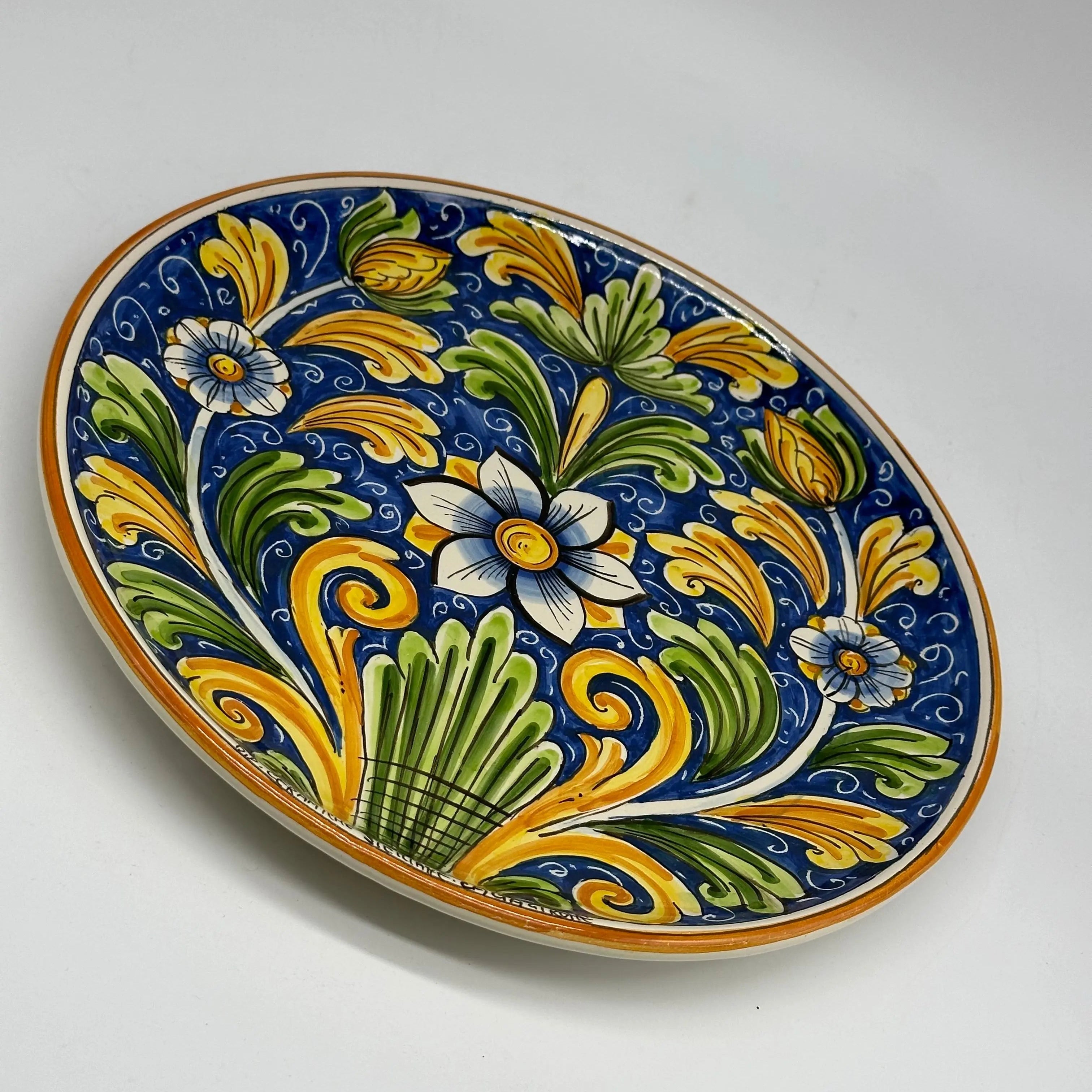 Piatto Decorativo dipinto a mano diametro cm 30 Decoro n.18 DD CERAMICHE SICILIANE