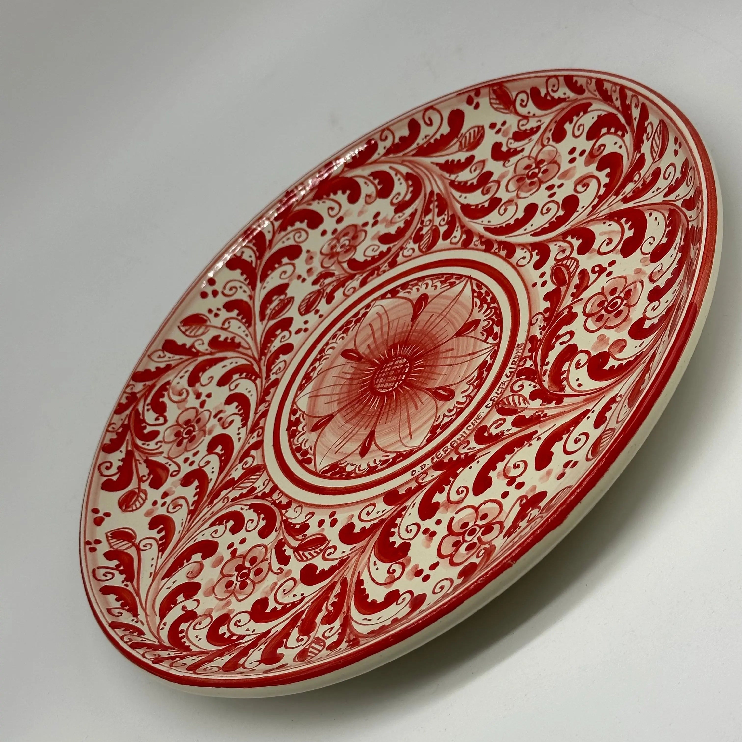 Piatto Decorativo dipinto a mano diametro cm 30 Decoro n.19 DD CERAMICHE SICILIANE