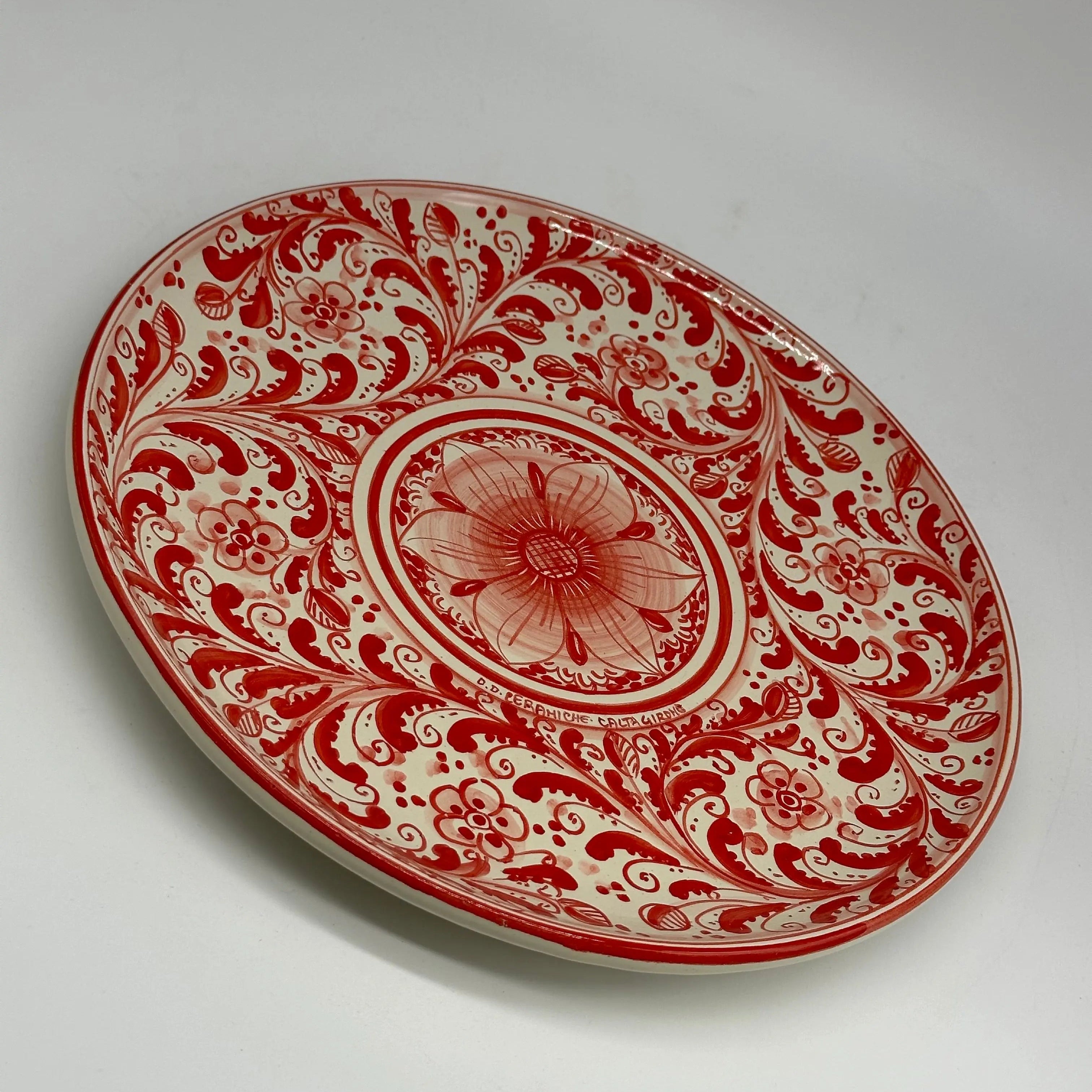 Piatto Decorativo dipinto a mano diametro cm 30 Decoro n.19 DD CERAMICHE SICILIANE