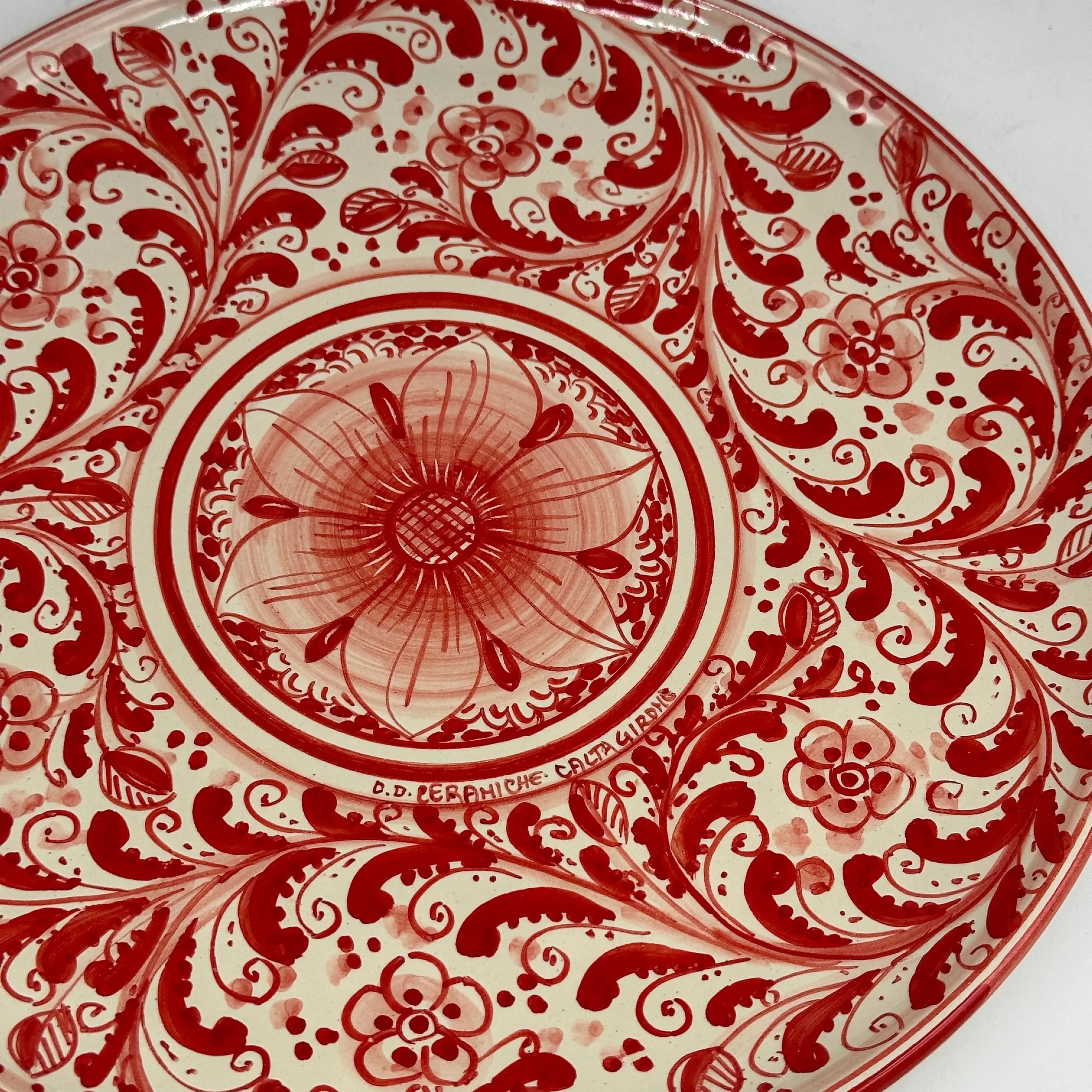Piatto Decorativo dipinto a mano diametro cm 30 Decoro n.19 DD CERAMICHE SICILIANE
