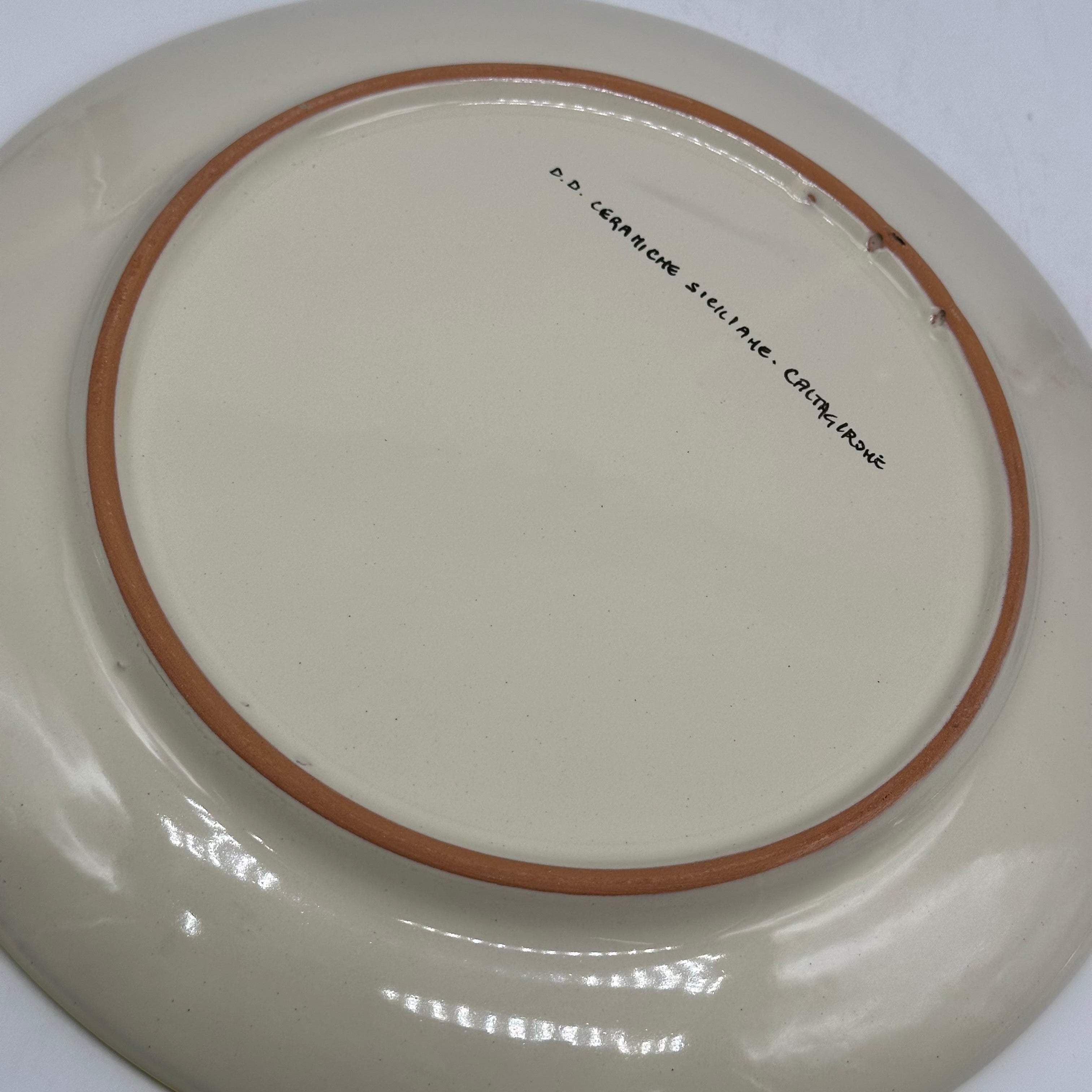 Piatto Decorativo dipinto a mano diametro cm 30 Decoro n.2 DD CERAMICHE SICILIANE