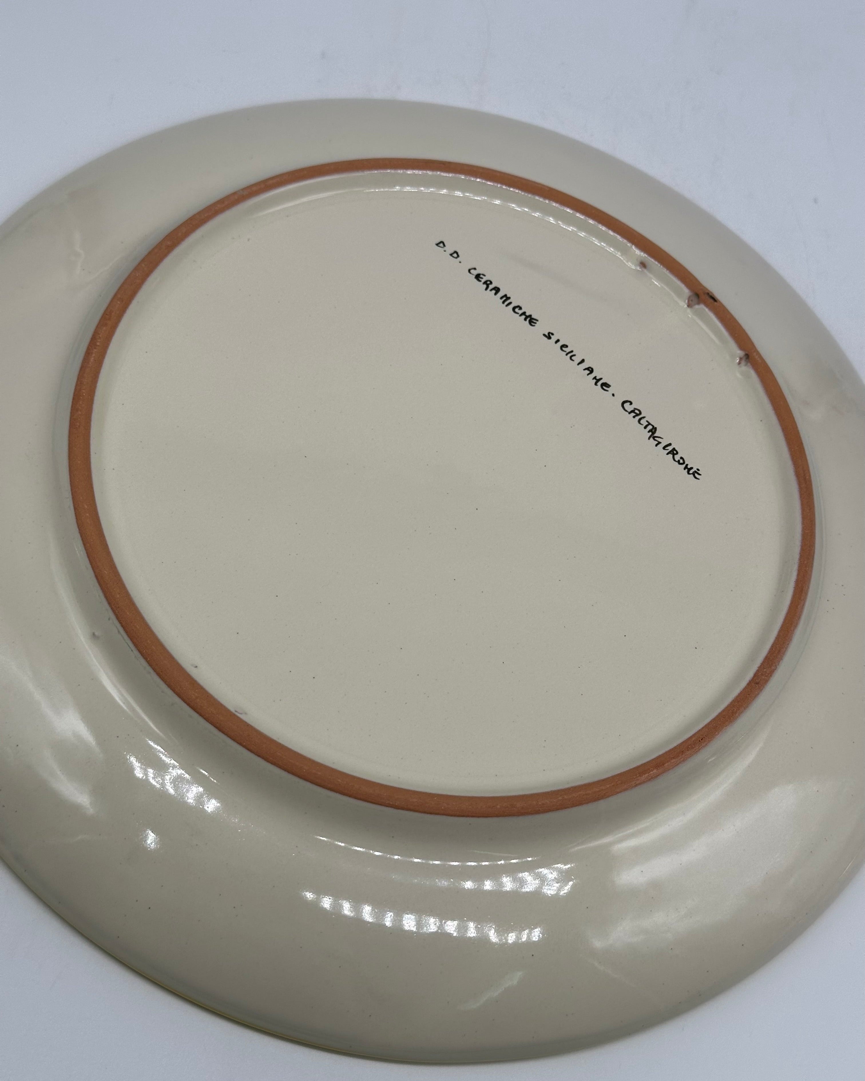 Piatto Decorativo dipinto a mano diametro cm 30 Decoro n.2 DD CERAMICHE SICILIANE