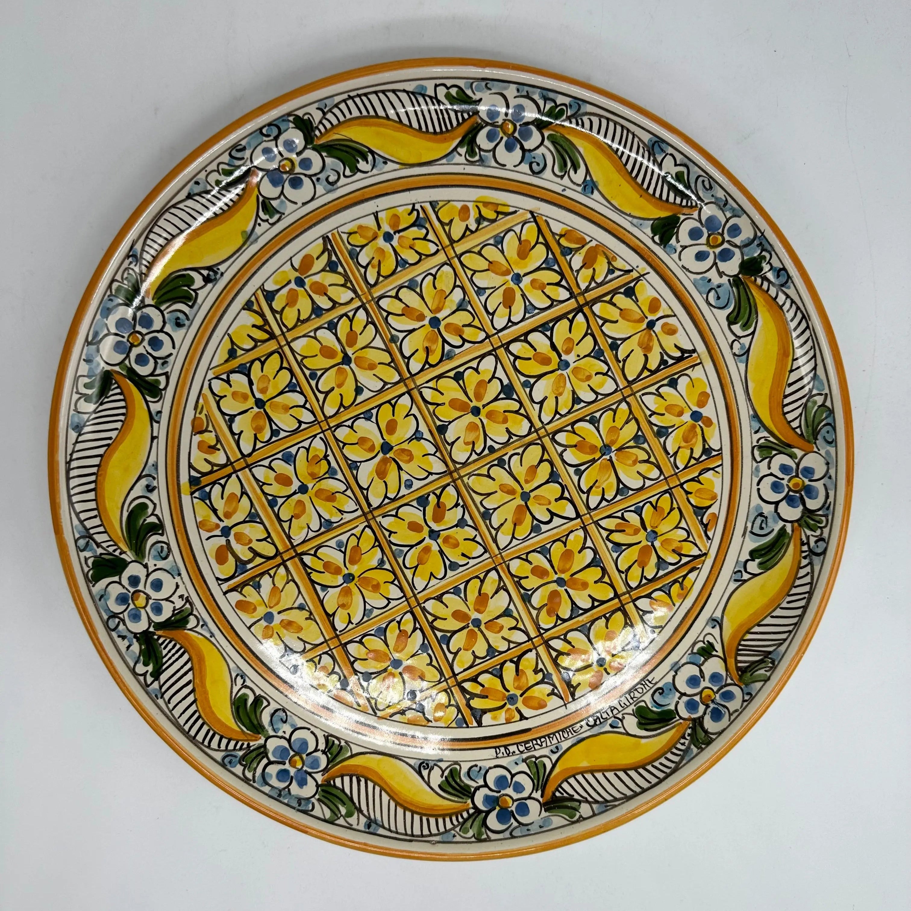Piatto Decorativo dipinto a mano diametro cm 30 Decoro n.20 DD CERAMICHE SICILIANE
