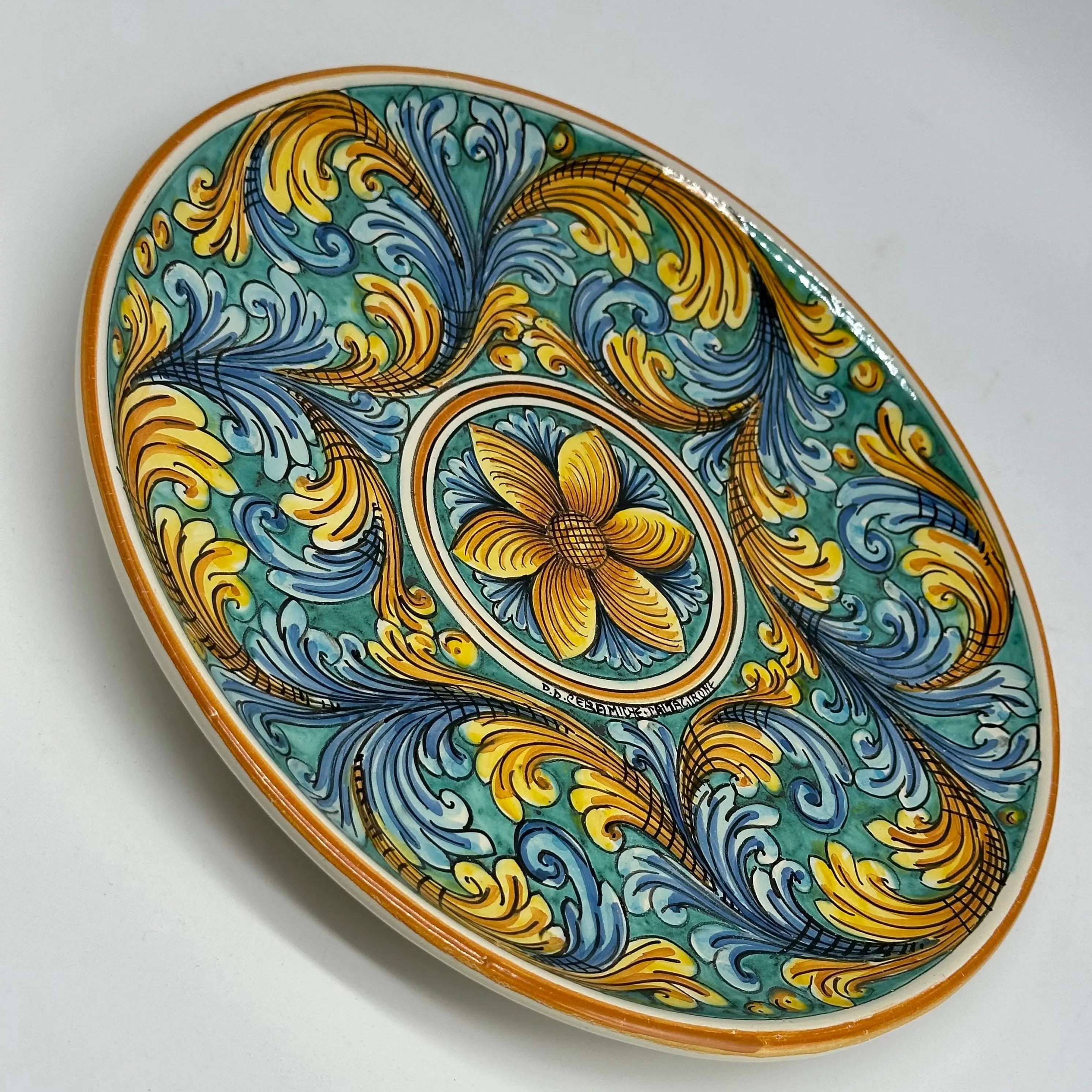 Piatto Decorativo dipinto a mano diametro cm 30 Decoro n.21 DD CERAMICHE SICILIANE