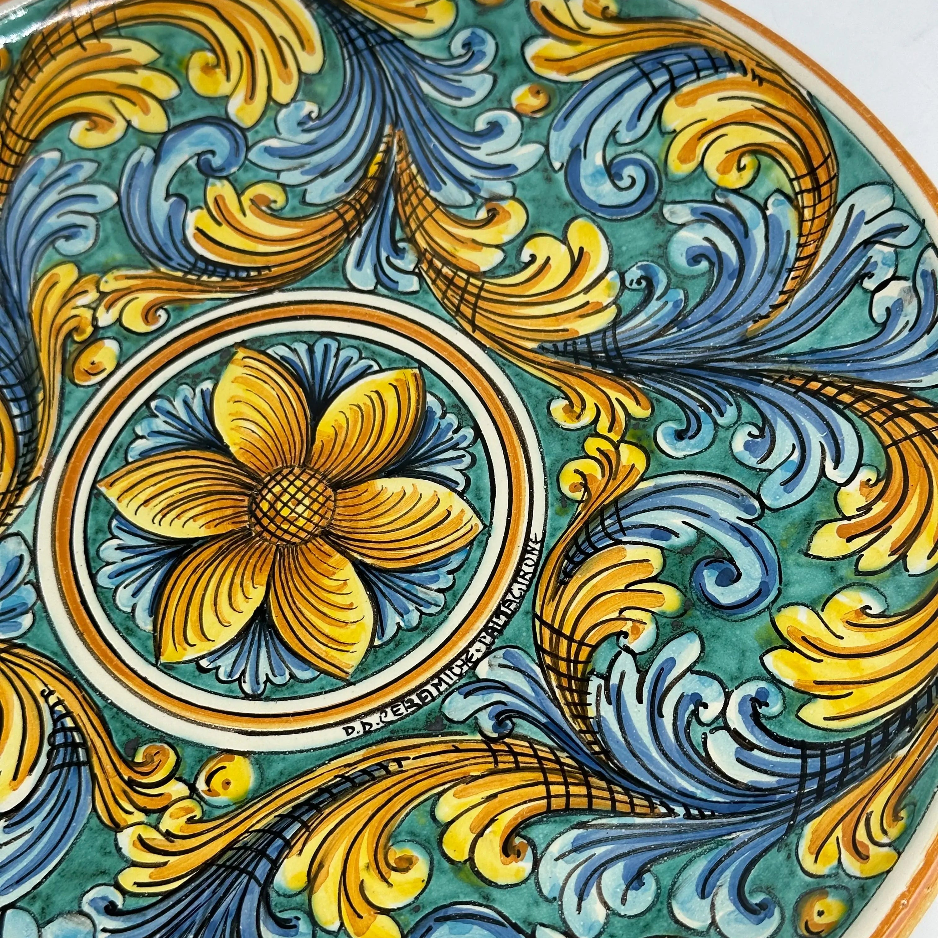 Piatto Decorativo dipinto a mano diametro cm 30 Decoro n.21 DD CERAMICHE SICILIANE