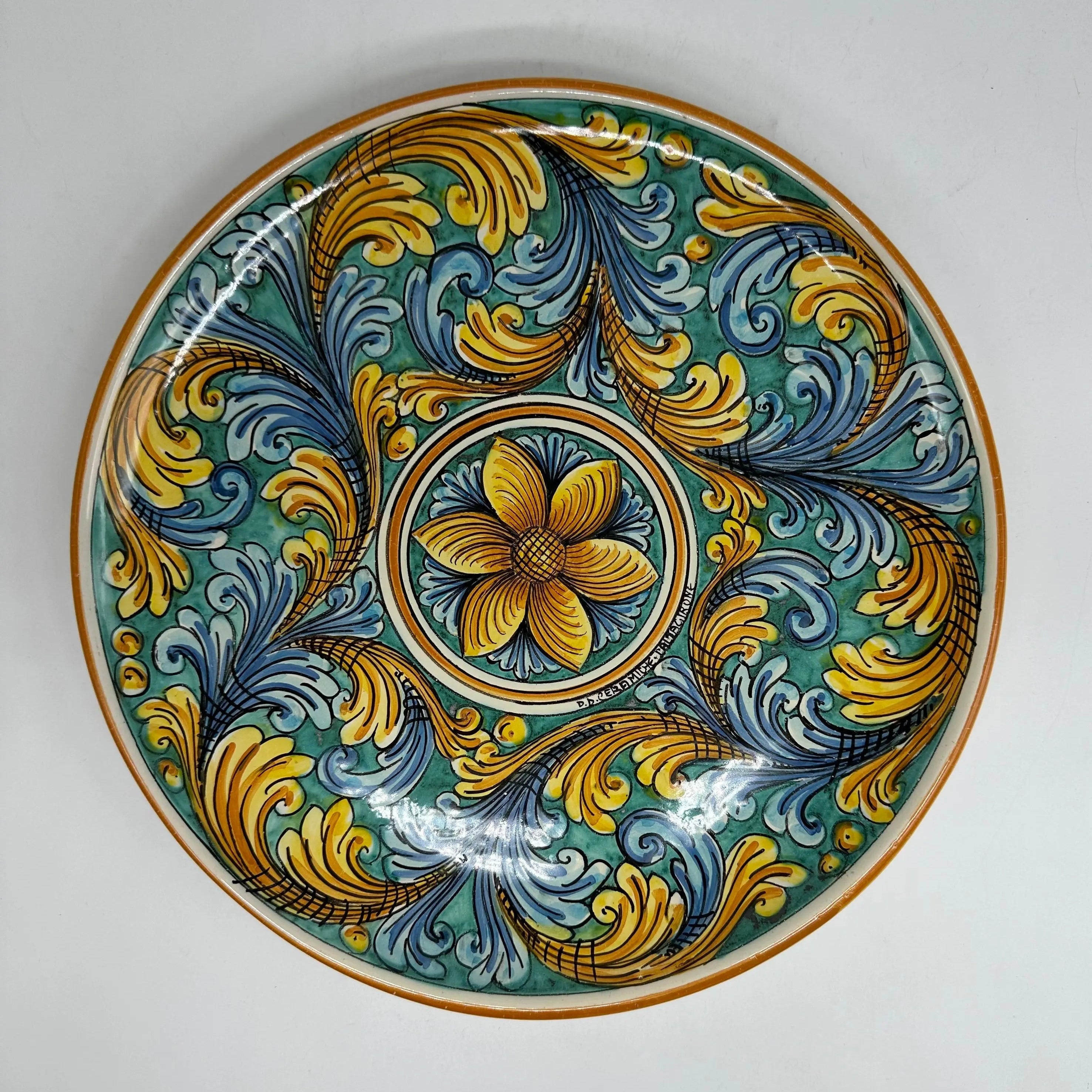 Piatto Decorativo dipinto a mano diametro cm 30 Decoro n.21 DD CERAMICHE SICILIANE