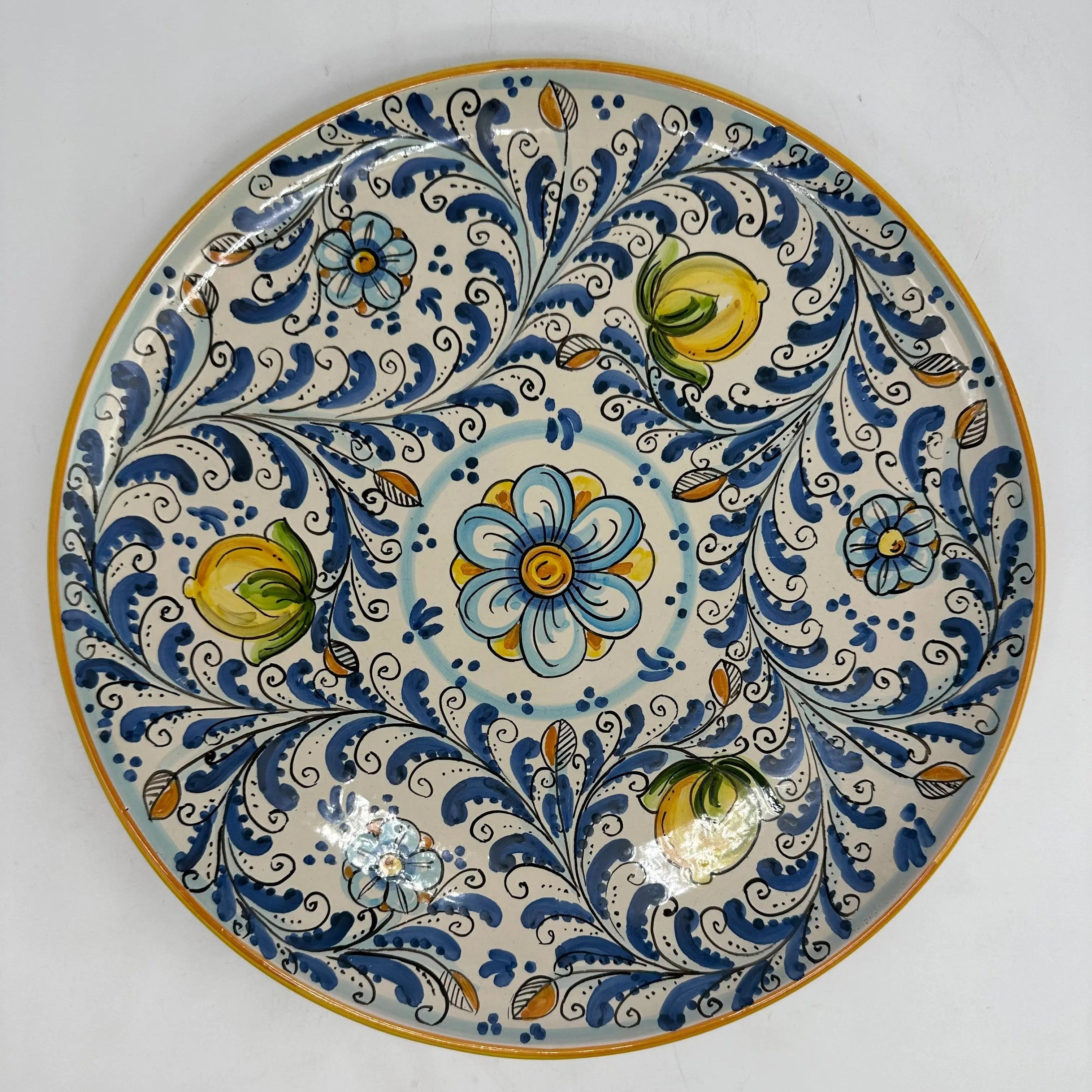 Piatto Decorativo dipinto a mano diametro cm 30 Decoro n.22 DD CERAMICHE SICILIANE