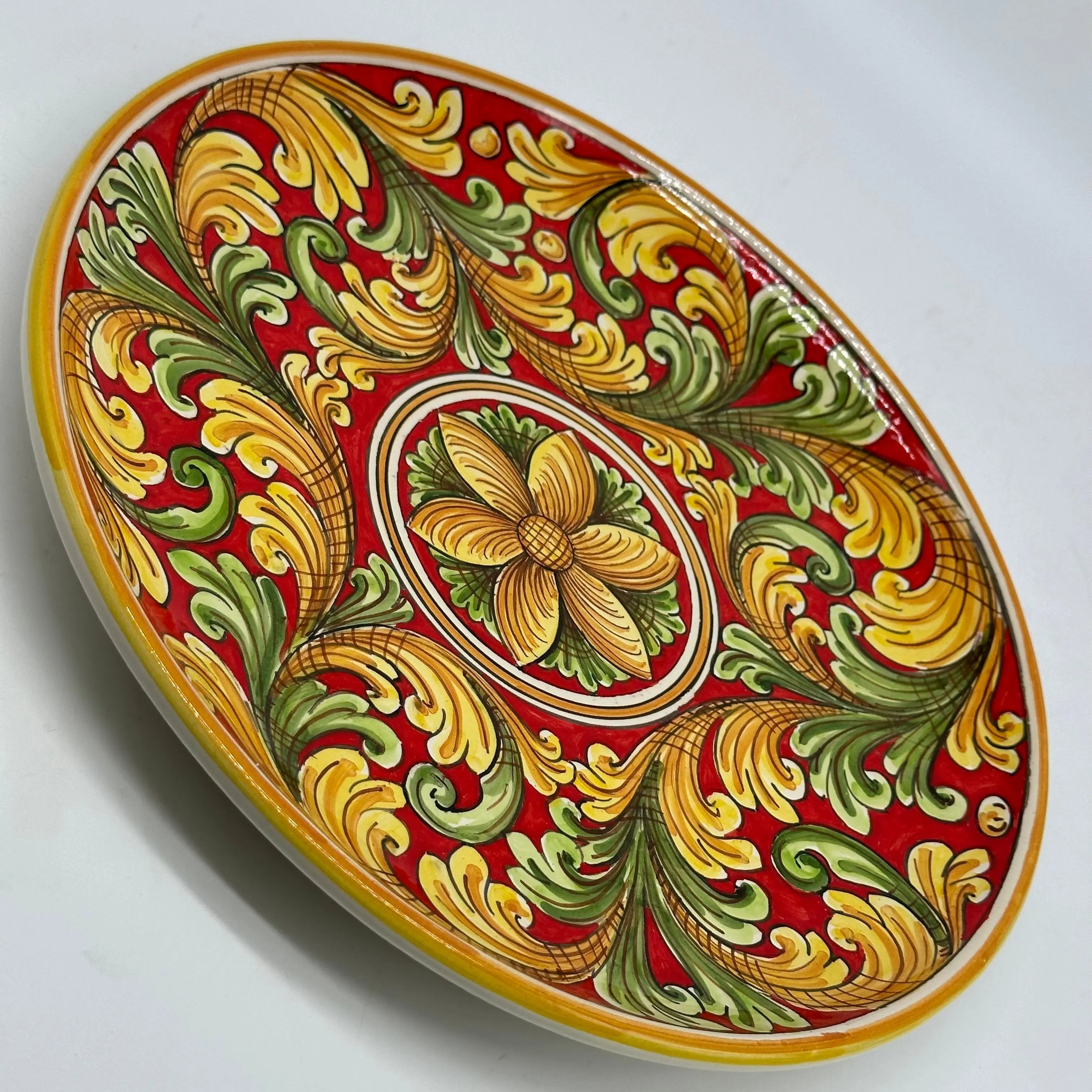 Piatto Decorativo dipinto a mano diametro cm 30 Decoro n.24 DD CERAMICHE SICILIANE