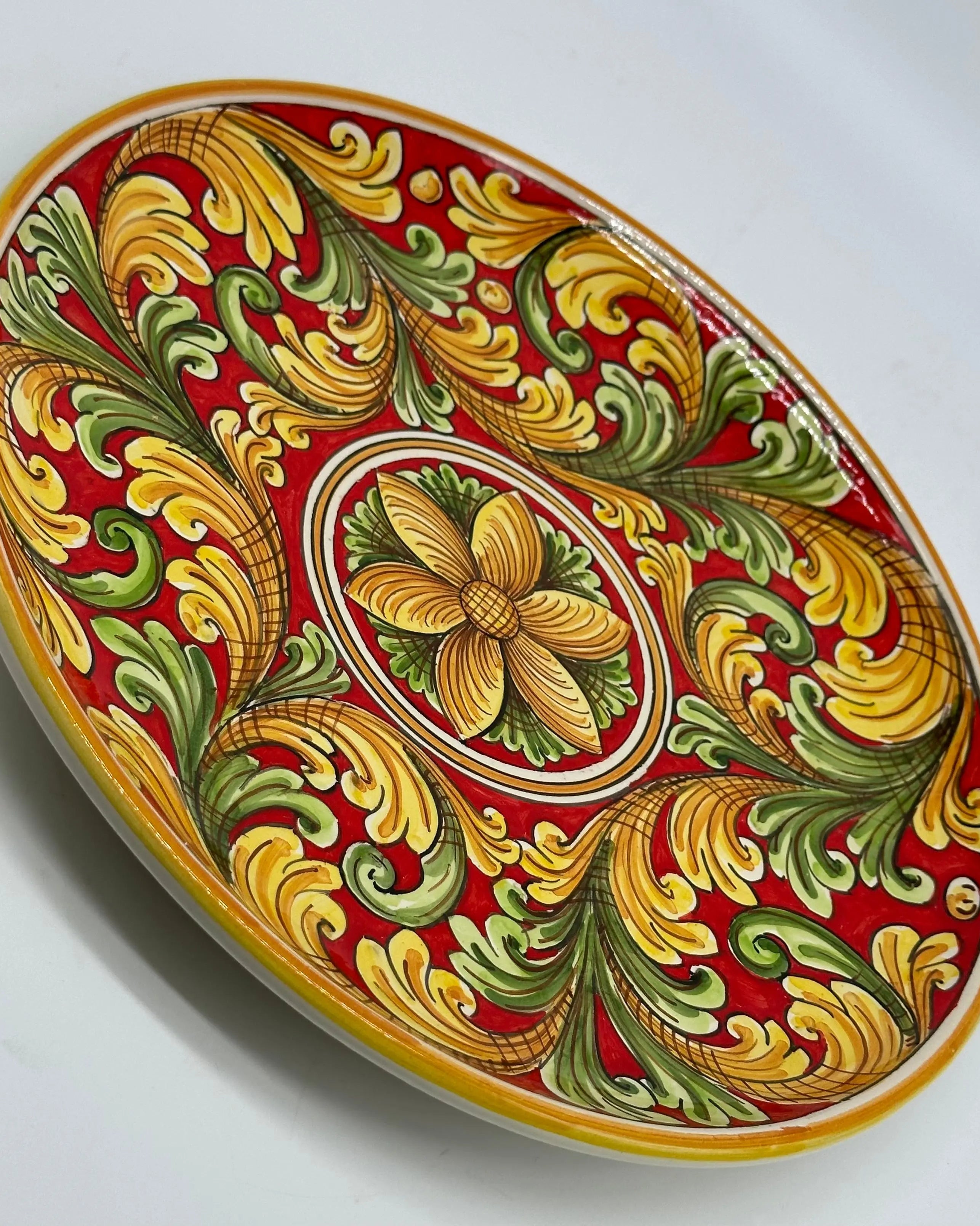 Piatto Decorativo dipinto a mano diametro cm 30 Decoro n.24 DD CERAMICHE SICILIANE