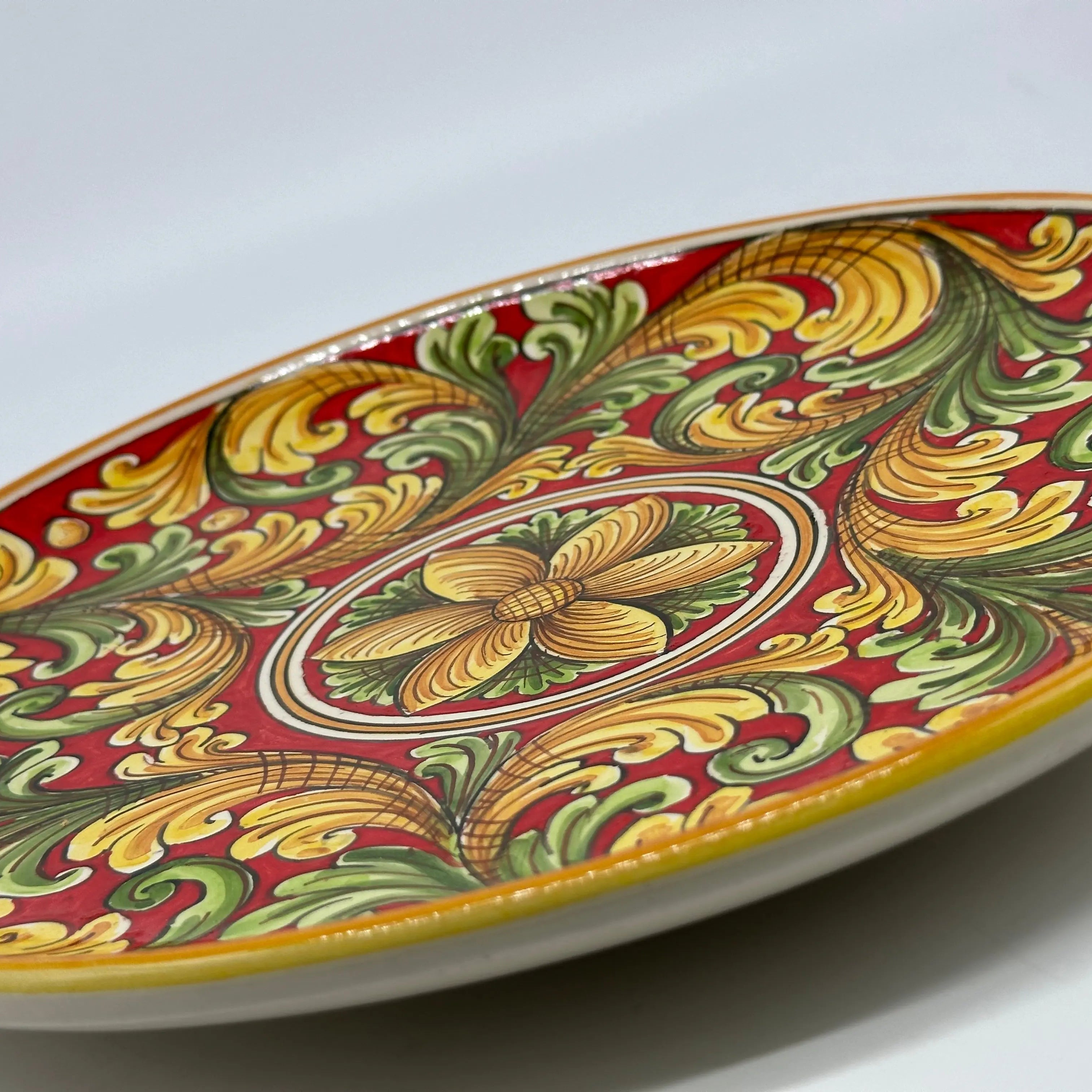 Piatto Decorativo dipinto a mano diametro cm 30 Decoro n.24 DD CERAMICHE SICILIANE